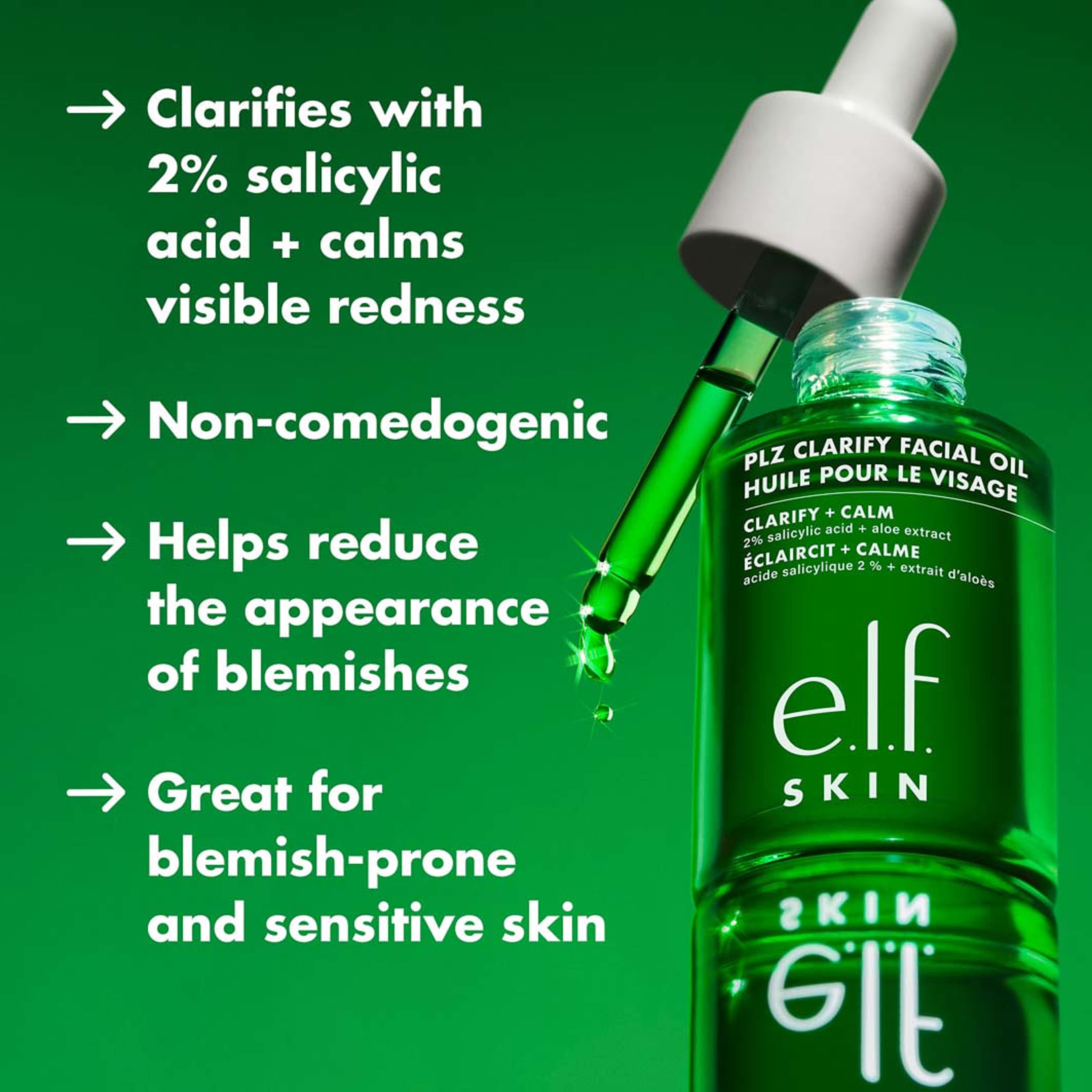 PLZ Clarify Facial Oil, från e.l.f. Klicka för att öppna bilden i stort format