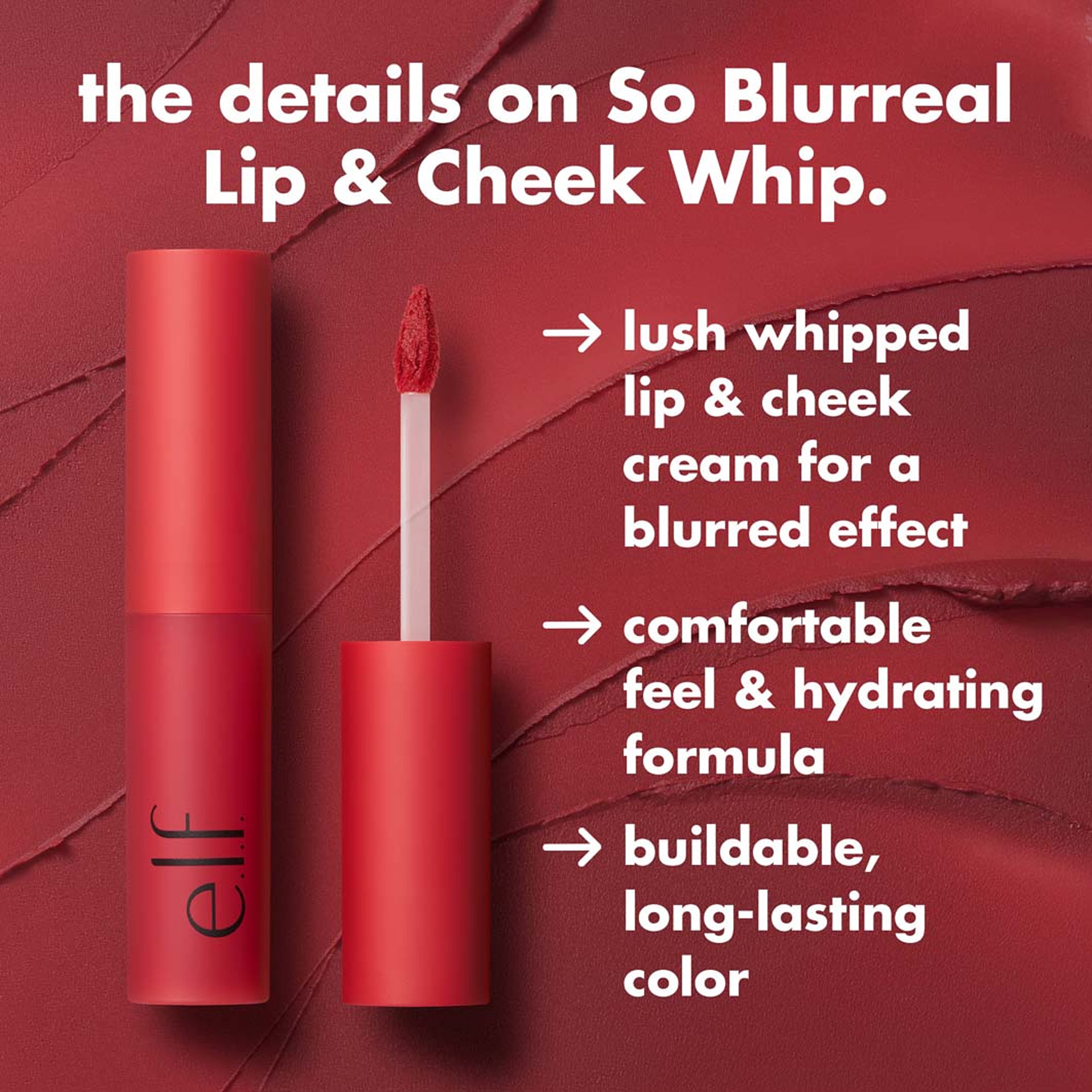 So Blurreal Lip & Cheek Whip, från e.l.f, i färgen Air Berry. Klicka för att öppna bilden i stort format