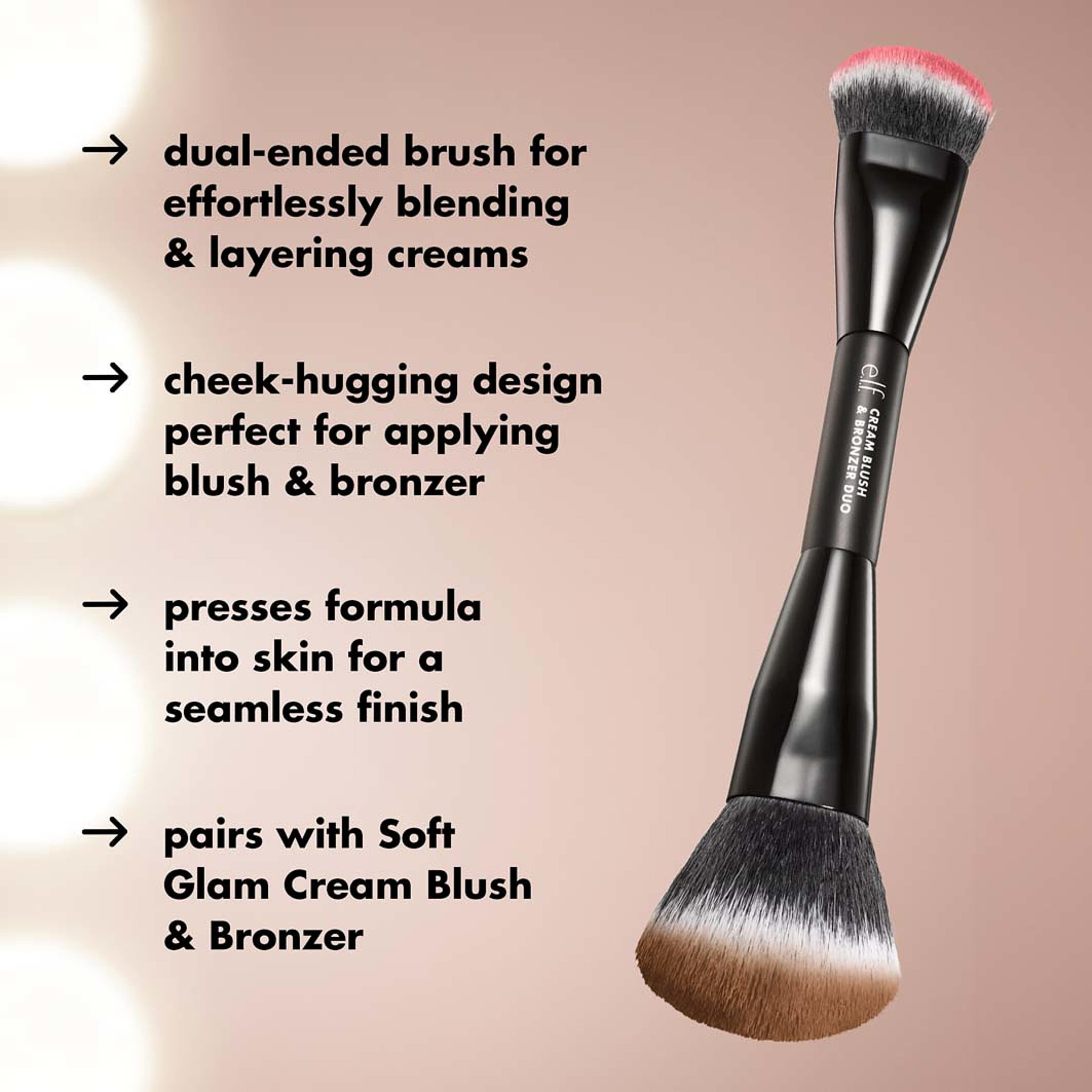 Makeup Brushes Cream Blush & Bronzer Duo Brush, från e.l.f. Klicka för att öppna bilden i stort format