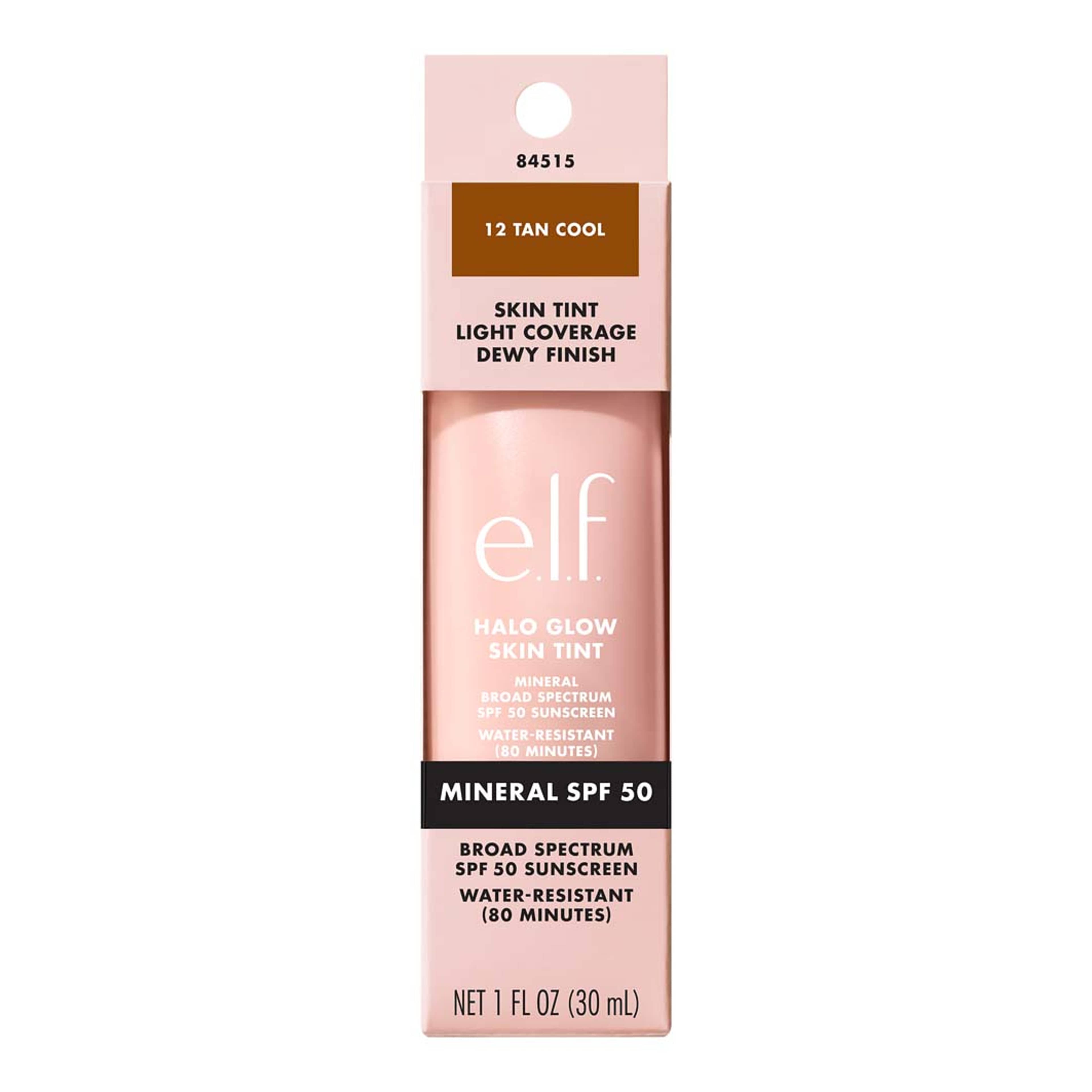 Halo Glow Skin Tint SPF50, från e.l.f, i färgen Tan Cool. Klicka för att öppna bilden i stort format