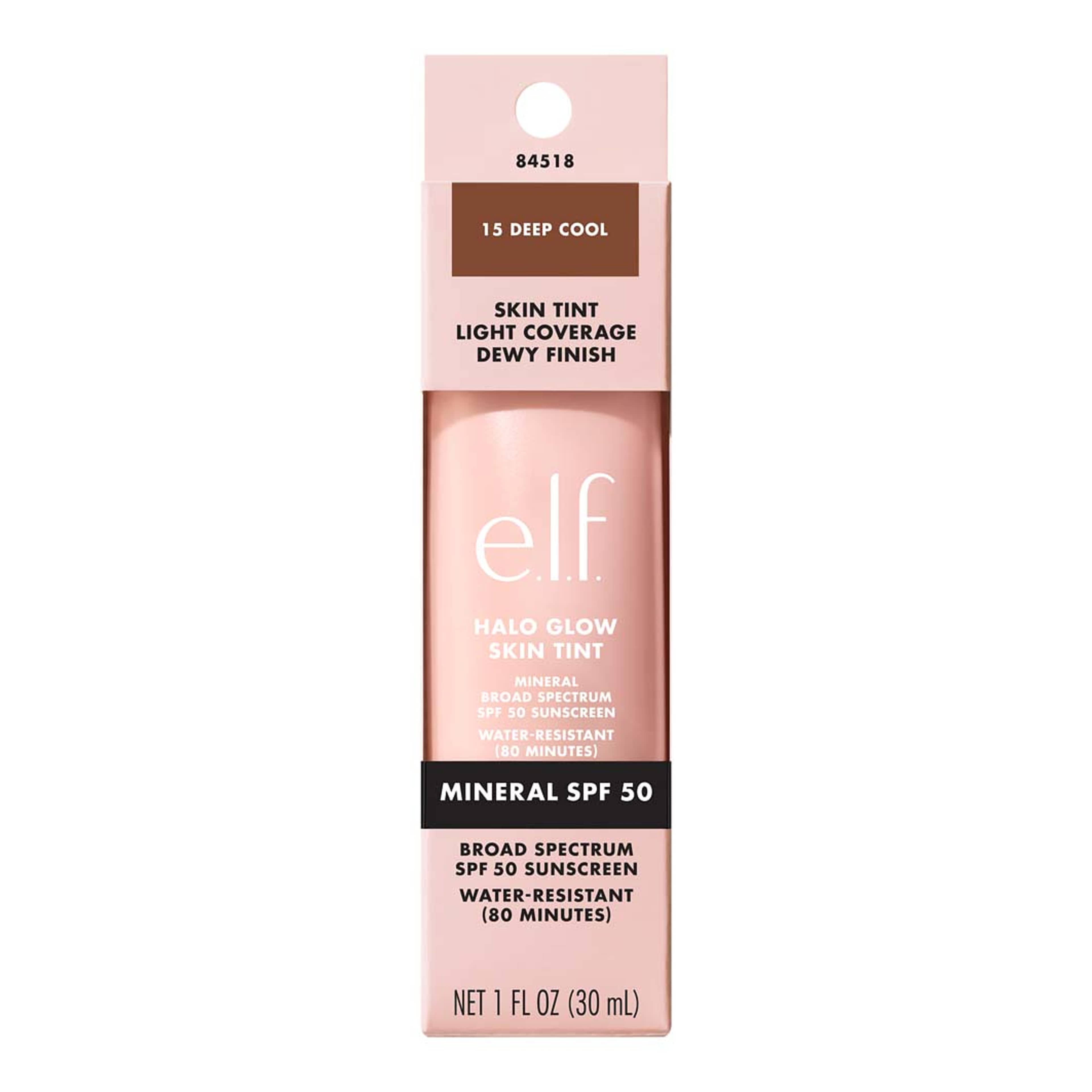 Halo Glow Skin Tint SPF50, från e.l.f, i färgen Deep Cool. Klicka för att öppna bilden i stort format