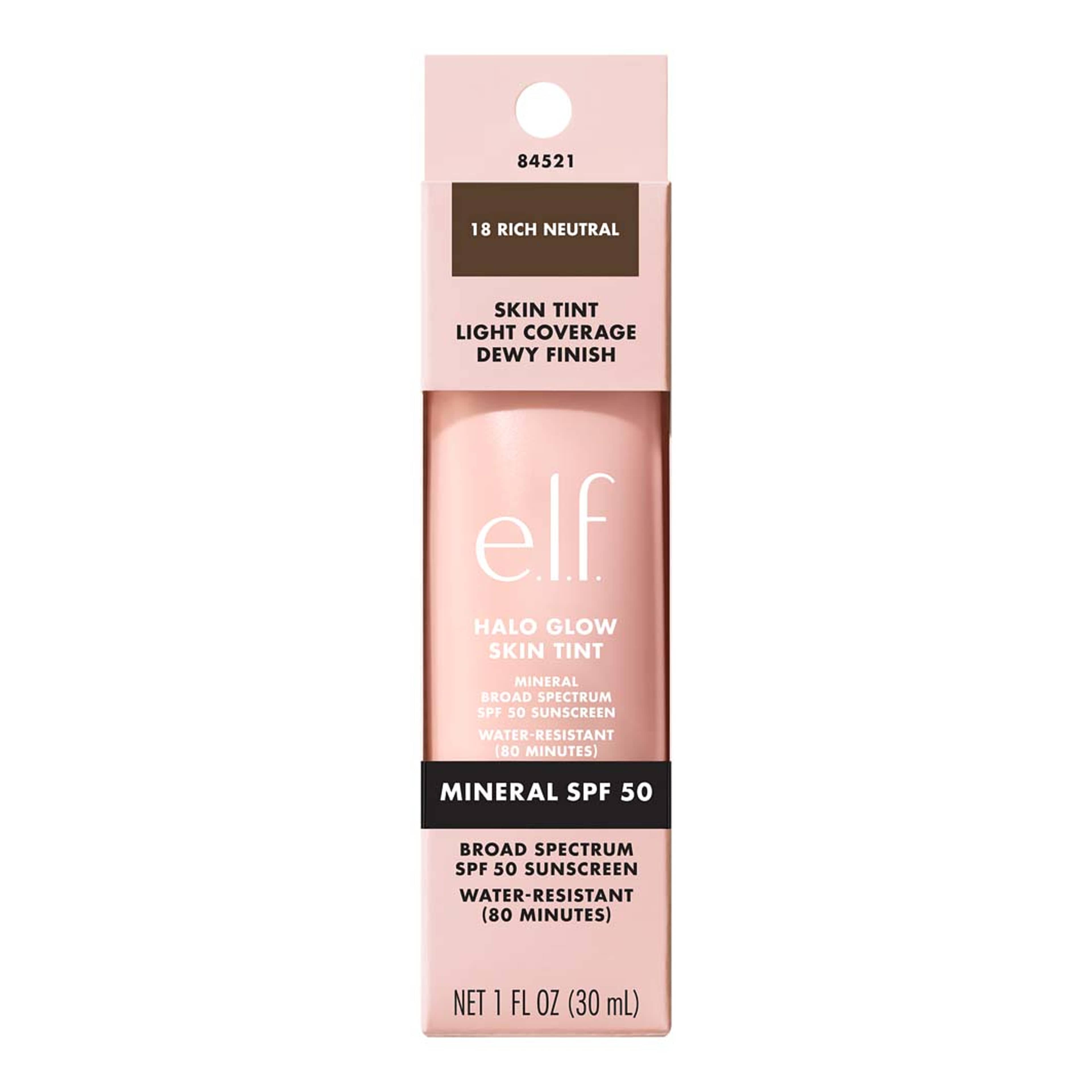 Halo Glow Skin Tint SPF50, från e.l.f, i färgen Rich Neutral. Klicka för att öppna bilden i stort format