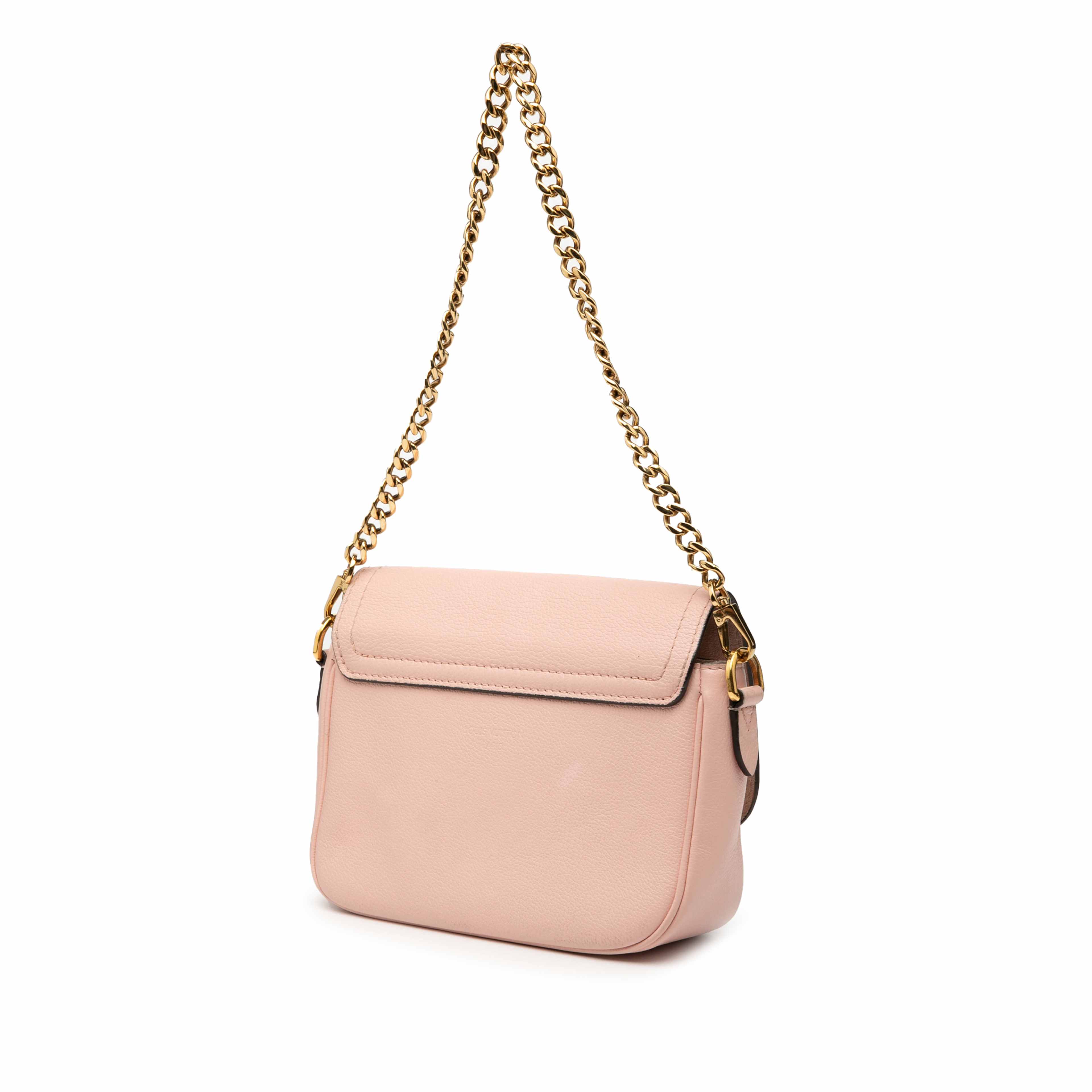 Louis Vuitton Grained Calfskin Lockme Tender, från Luxclusif, i färgen light pink. Klicka för att öppna bilden i stort format