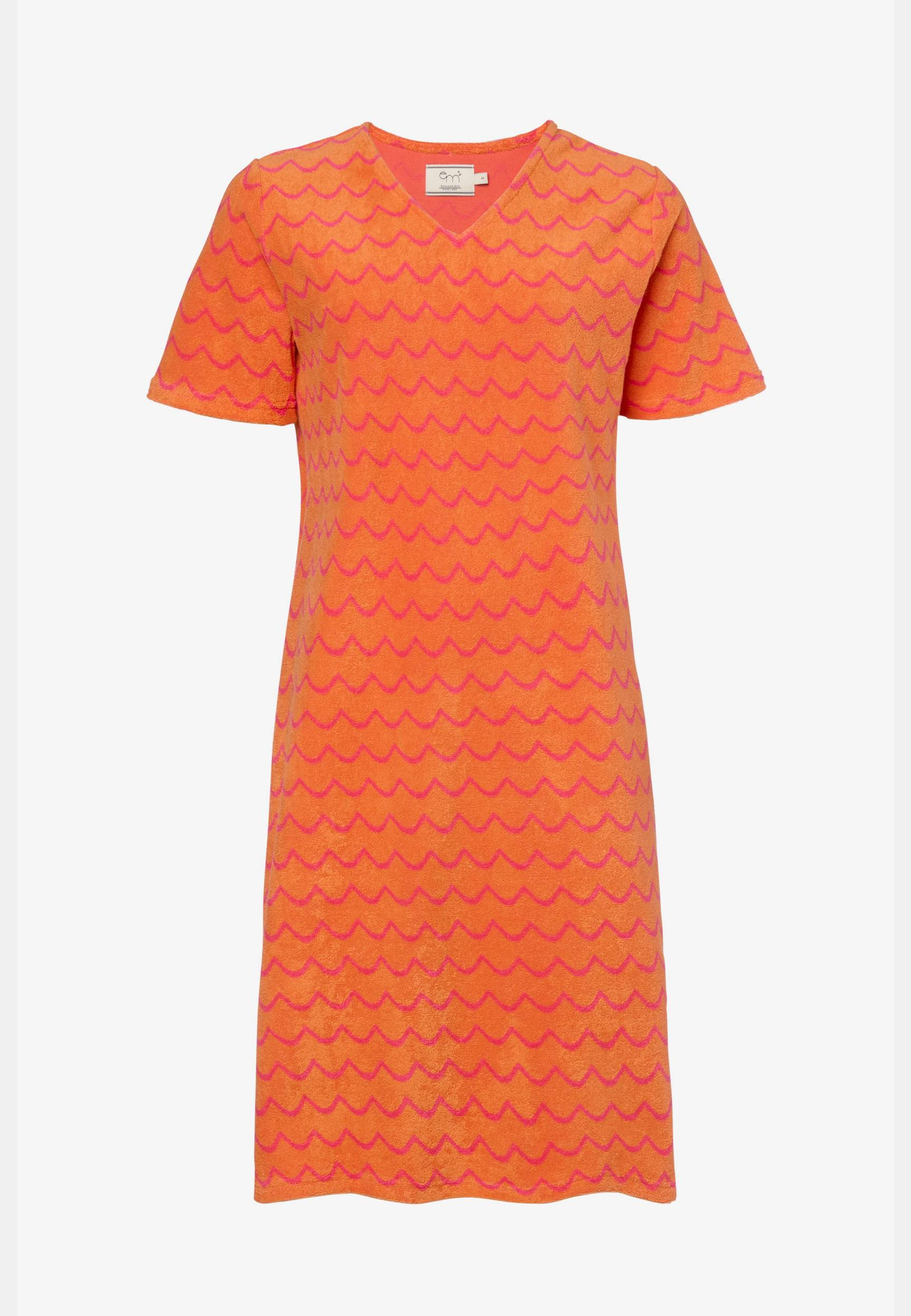 Hilda Frotté Klänning Våg Orange Rosa, från emmamalena, i färgen orange. Klicka för att öppna bilden i stort format