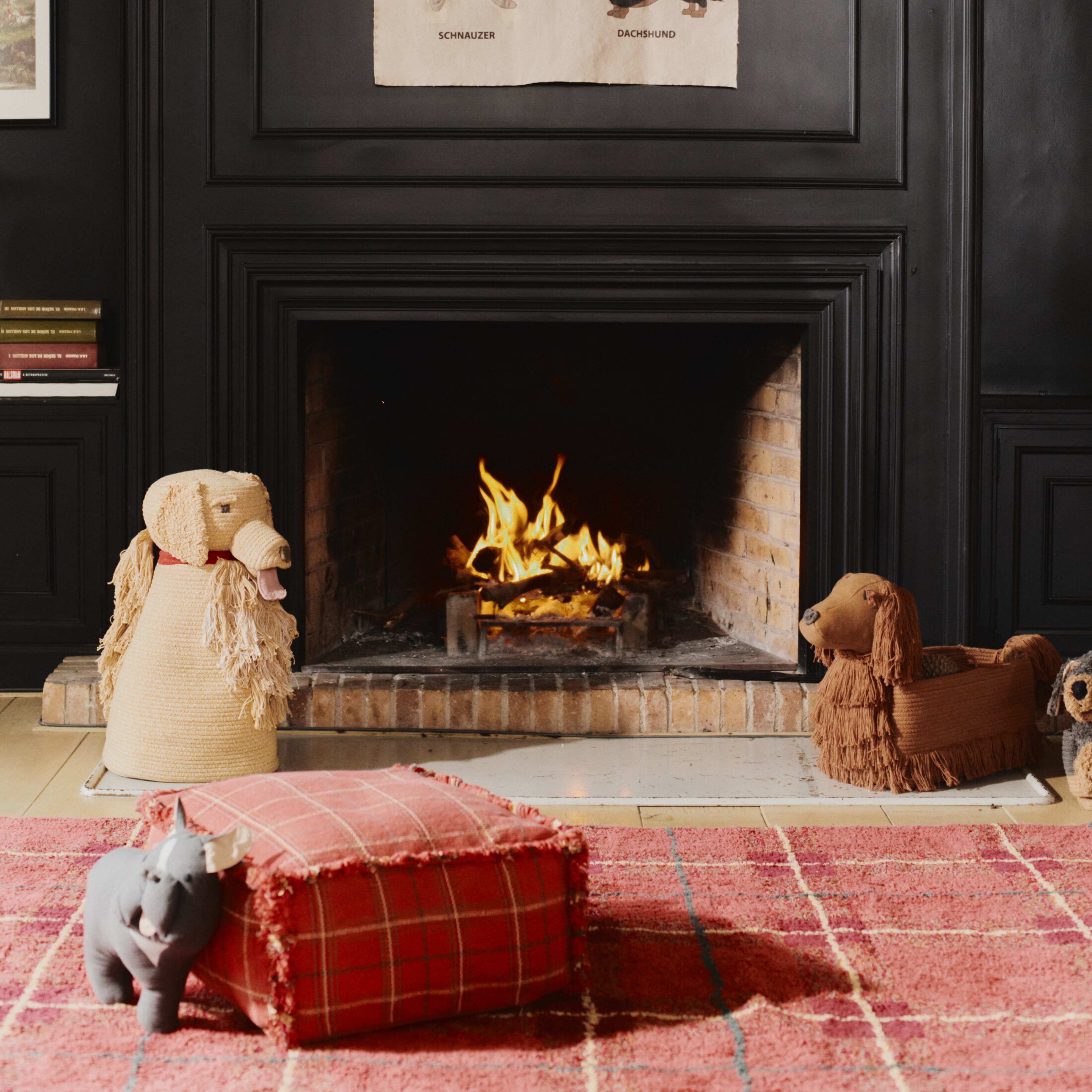 Tvättbar Matta Tartan, från LORENA CANALS, i färgen vintageröd, fuchsia, terrakotta, jordbrun. Klicka för att öppna bilden i stort format