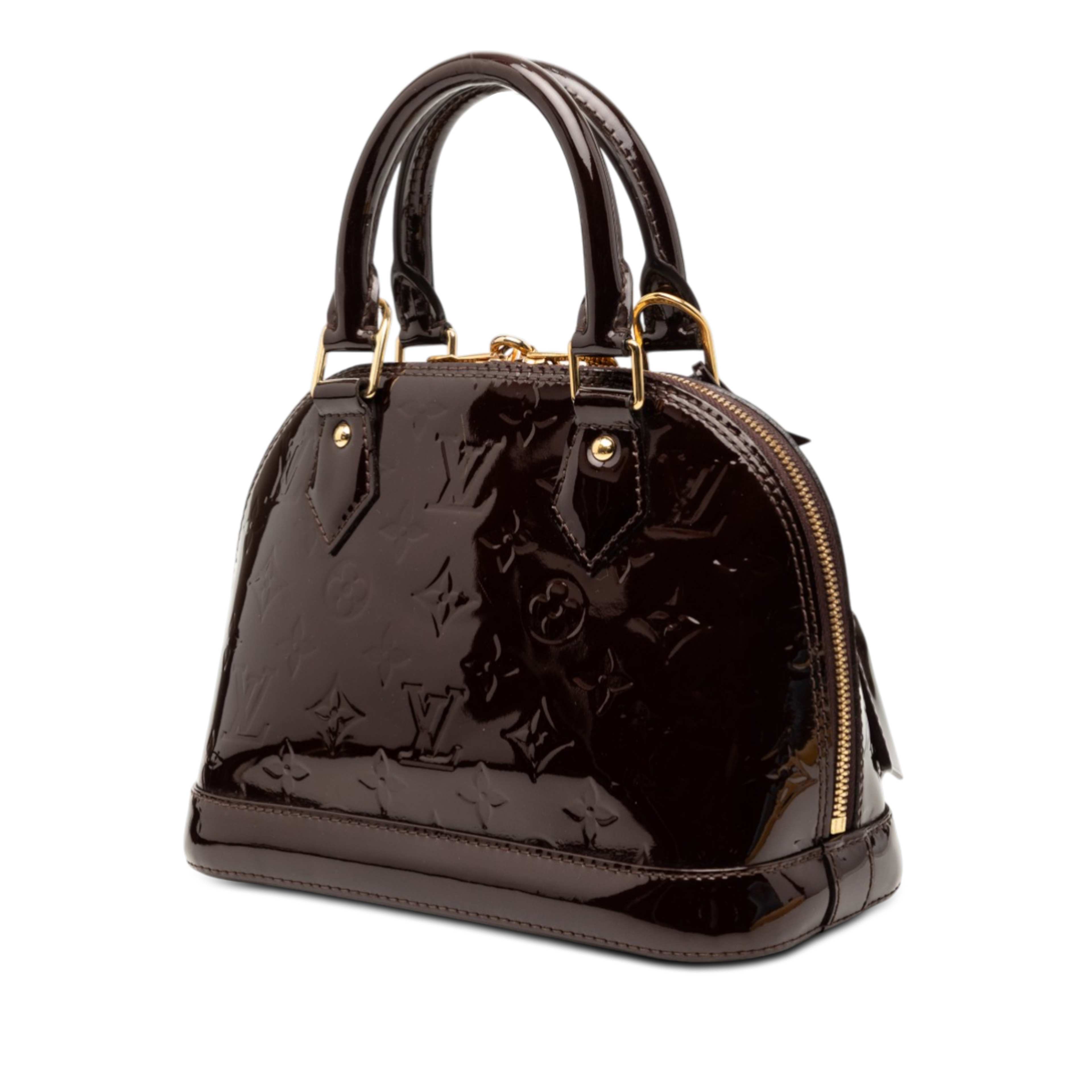 Louis Vuitton Monogram Vernis Alma Bb, från Luxclusif, i färgen purpur. Klicka för att öppna bilden i stort format