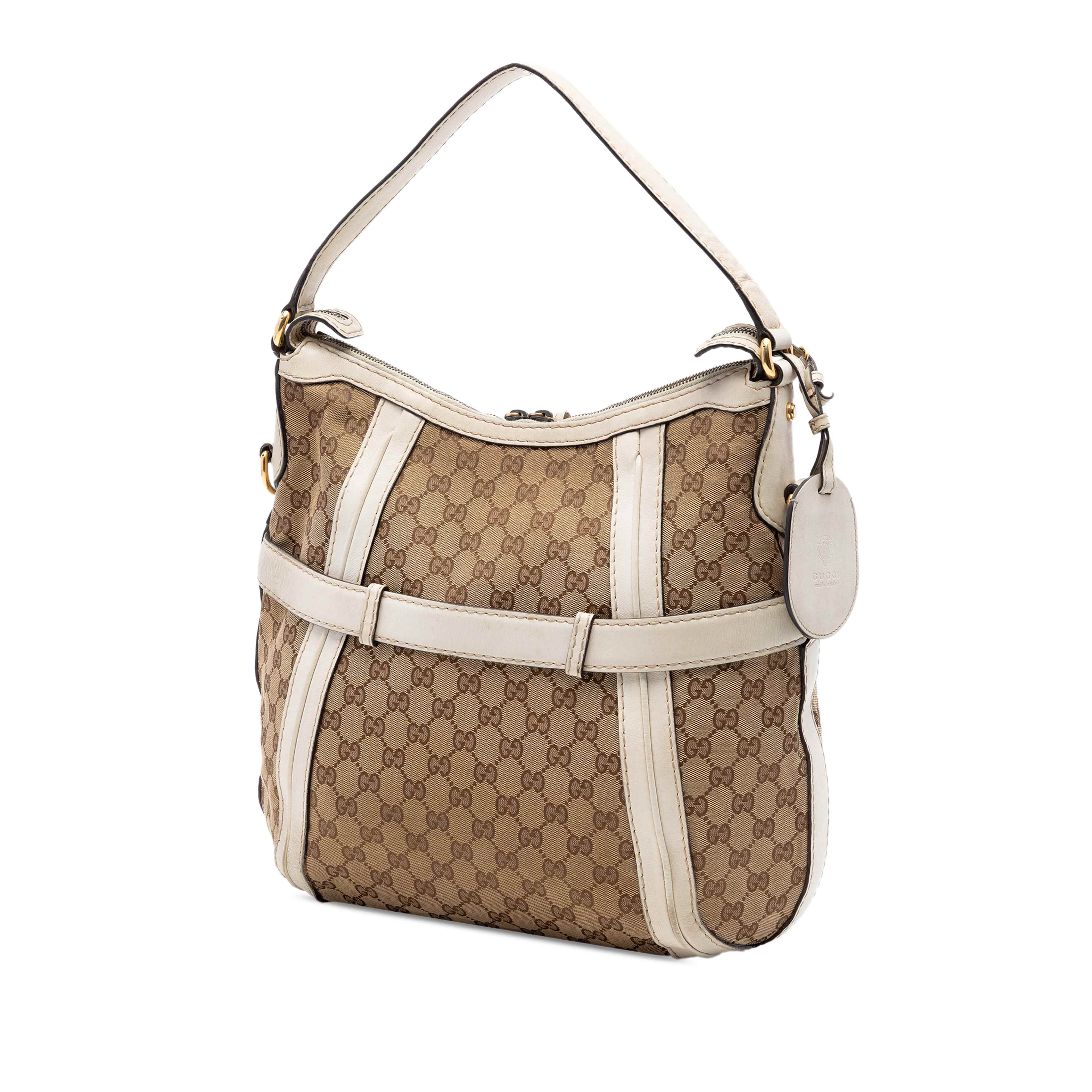 Gucci Medium Gg Canvas Running Satchel, från Luxclusif, i färgen beige. Klicka för att öppna bilden i stort format