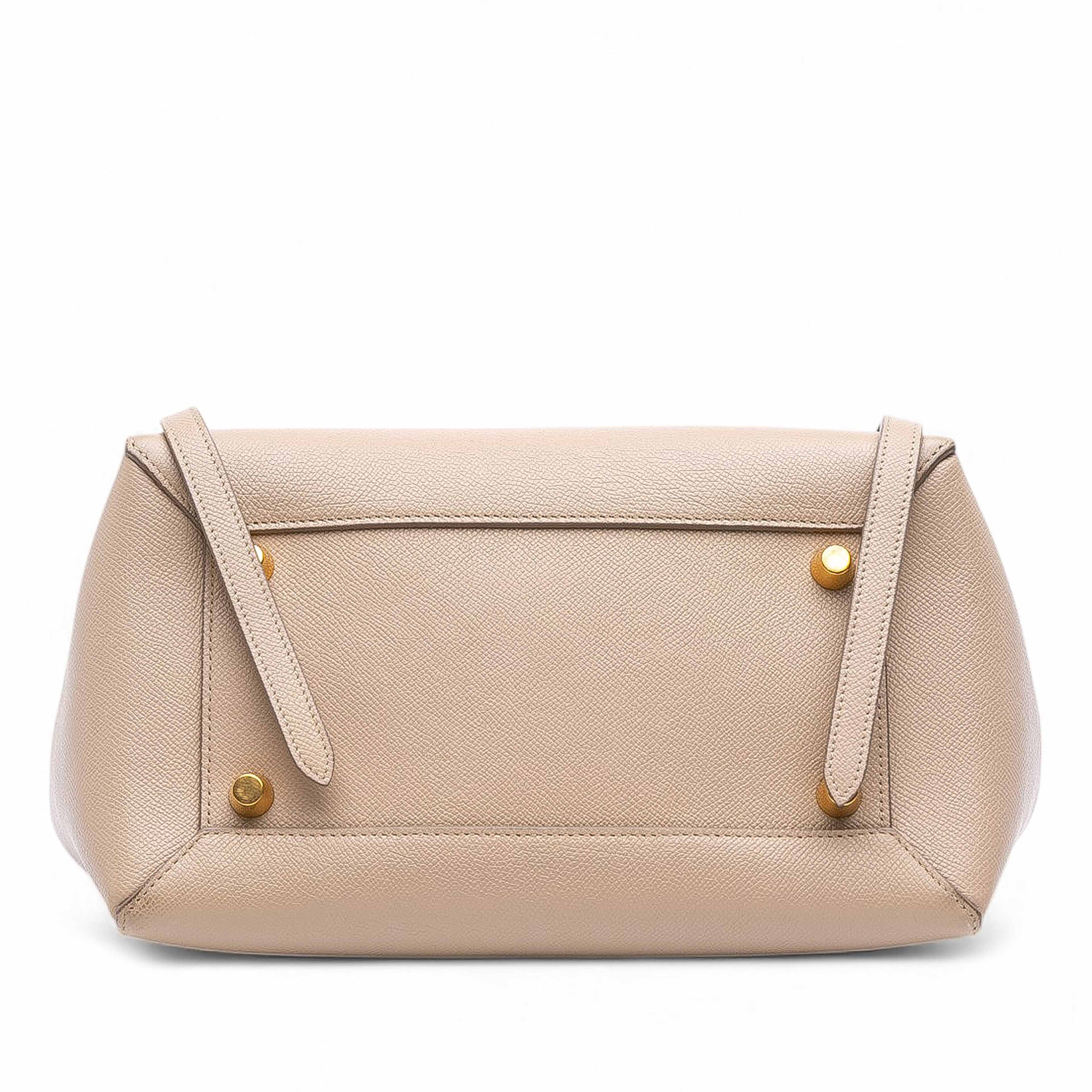Celine Mini Grained Calfskin Belt Bag, från Luxclusif, i färgen beige.