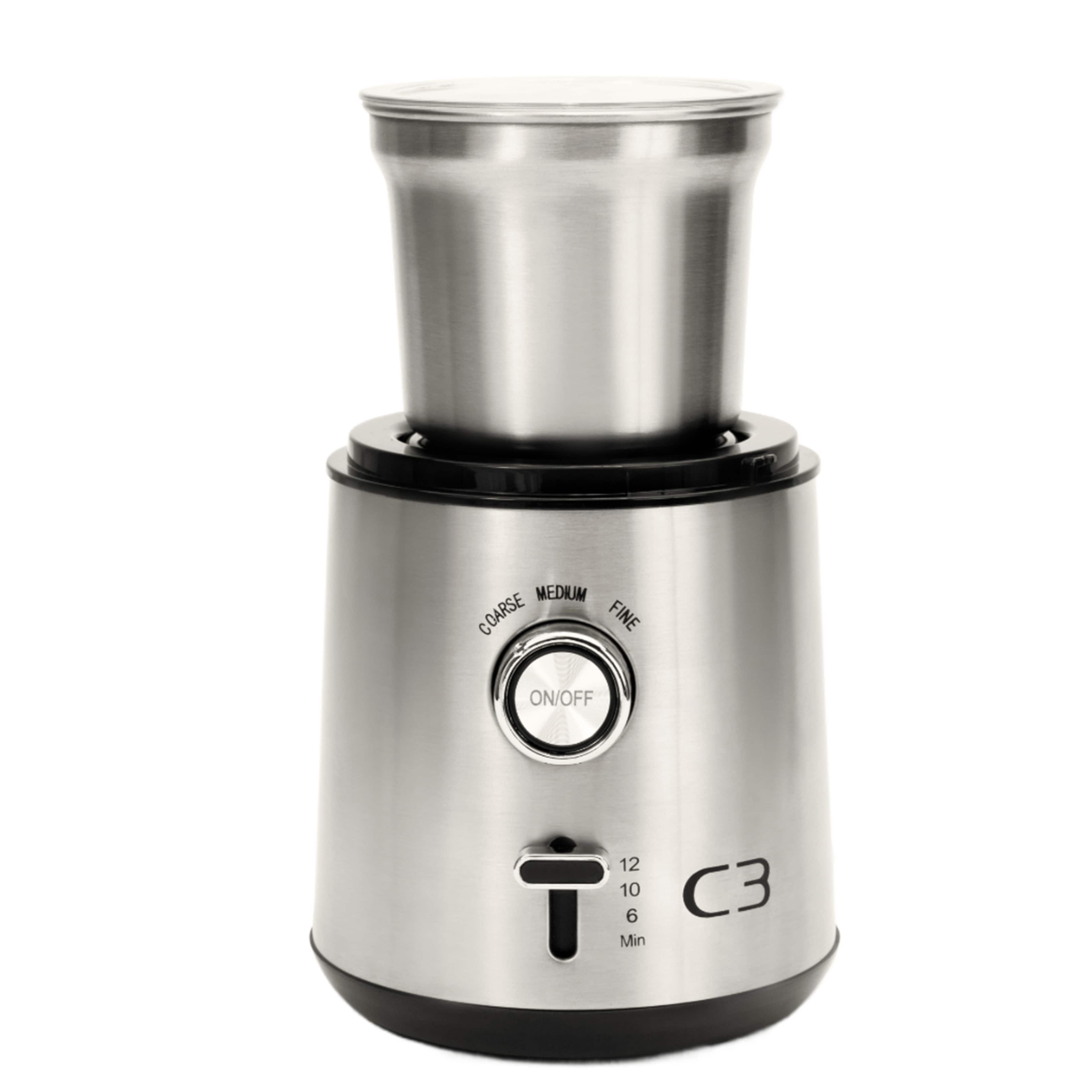 Kaffekvarn Design 85g 200w Cg700, från C3, i färgen borstad stål. Klicka för att öppna bilden i stort format