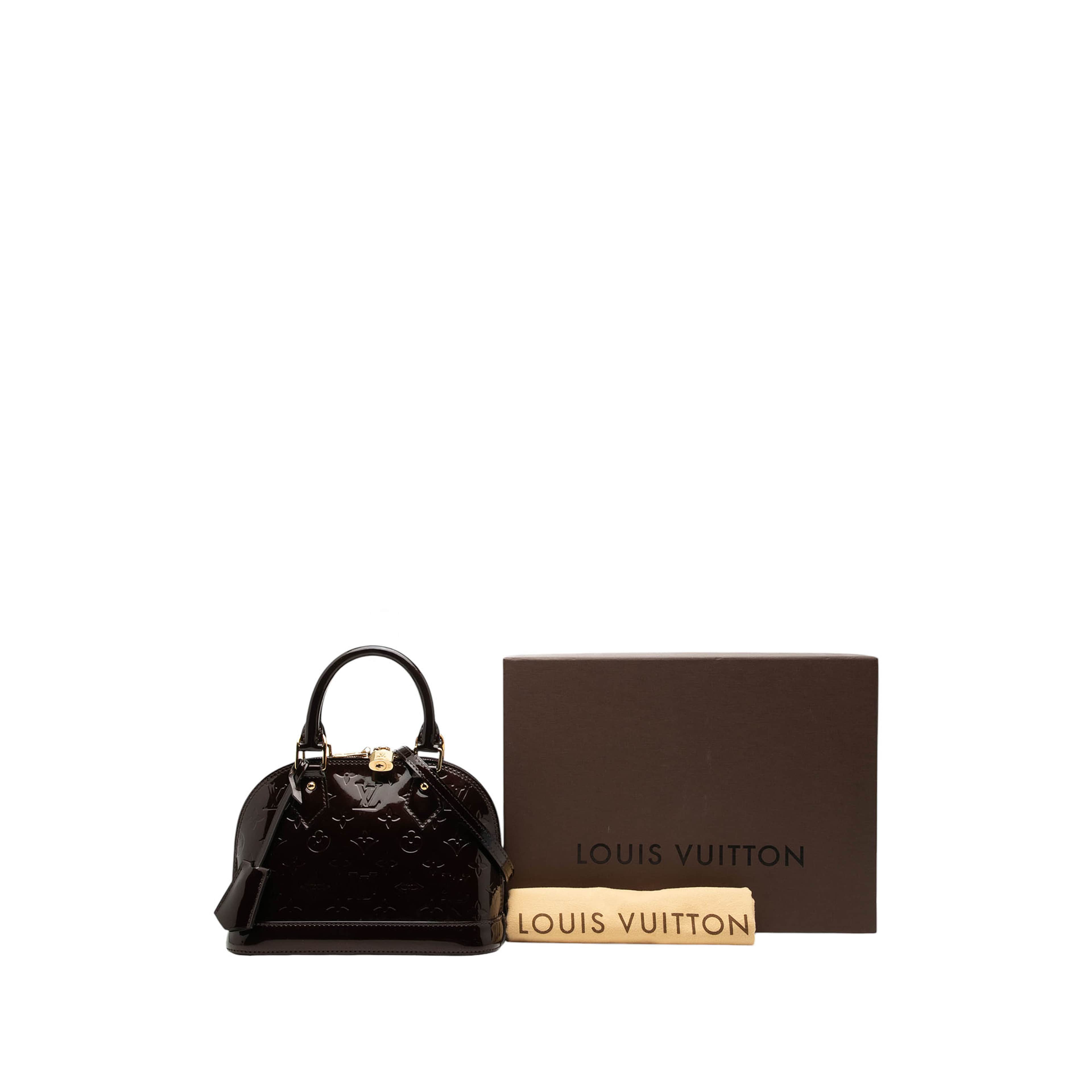 Louis Vuitton Monogram Vernis Alma Bb, från Luxclusif, i färgen purpur. Klicka för att öppna bilden i stort format