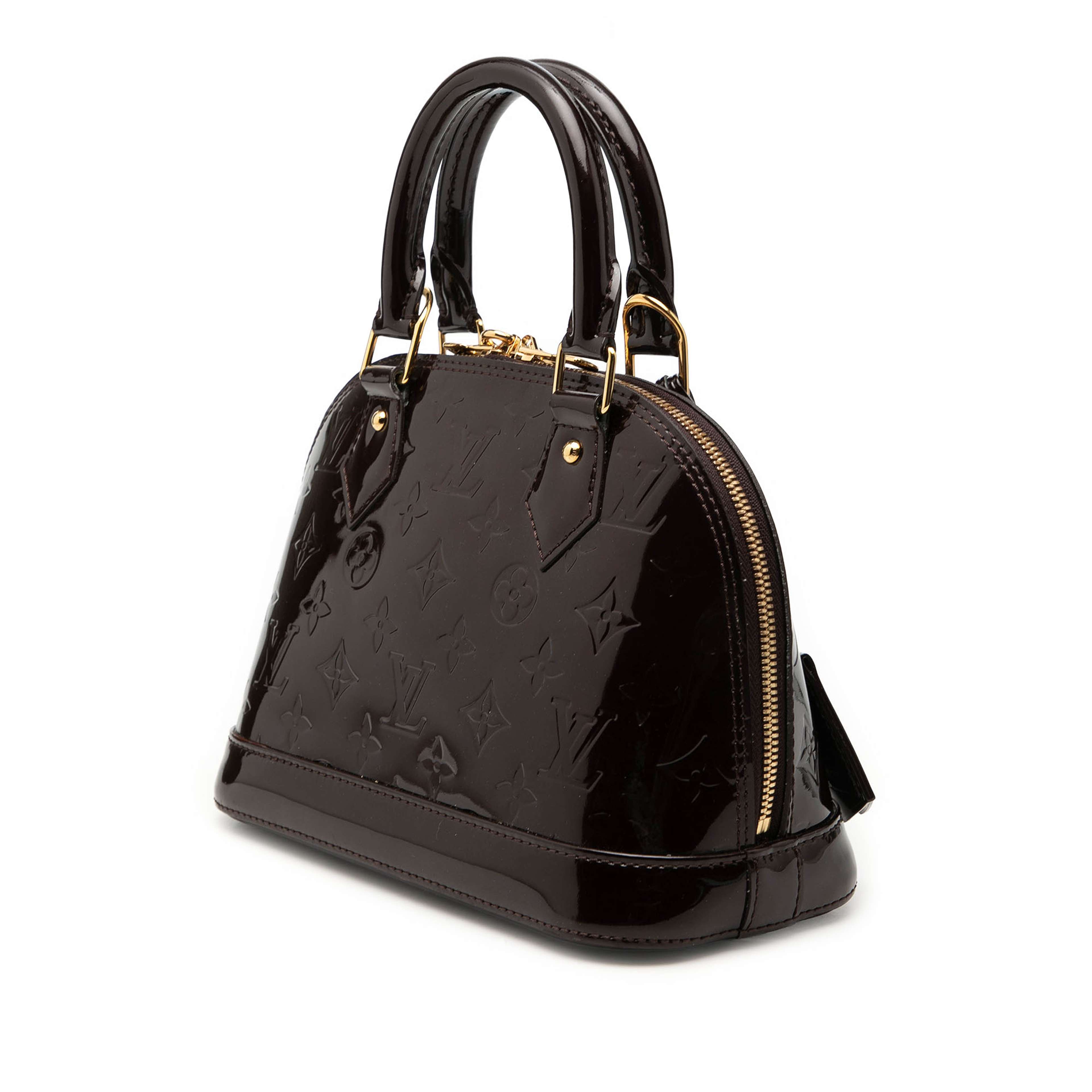 Louis Vuitton Monogram Vernis Alma Bb, från Luxclusif, i färgen purpur. Klicka för att öppna bilden i stort format