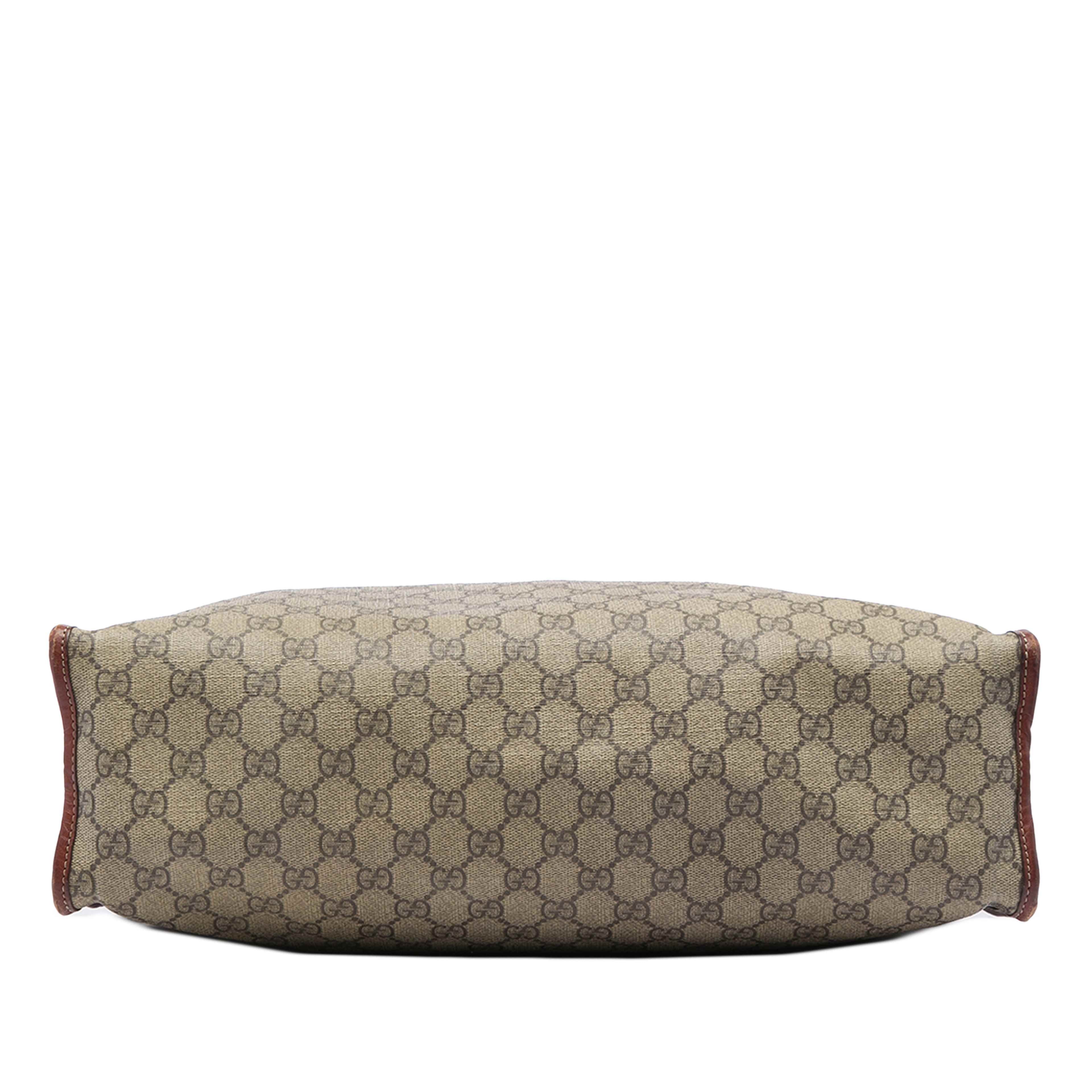 Gucci Gg Supreme Web Tote, från Luxclusif, i färgen beige. Klicka för att öppna bilden i stort format