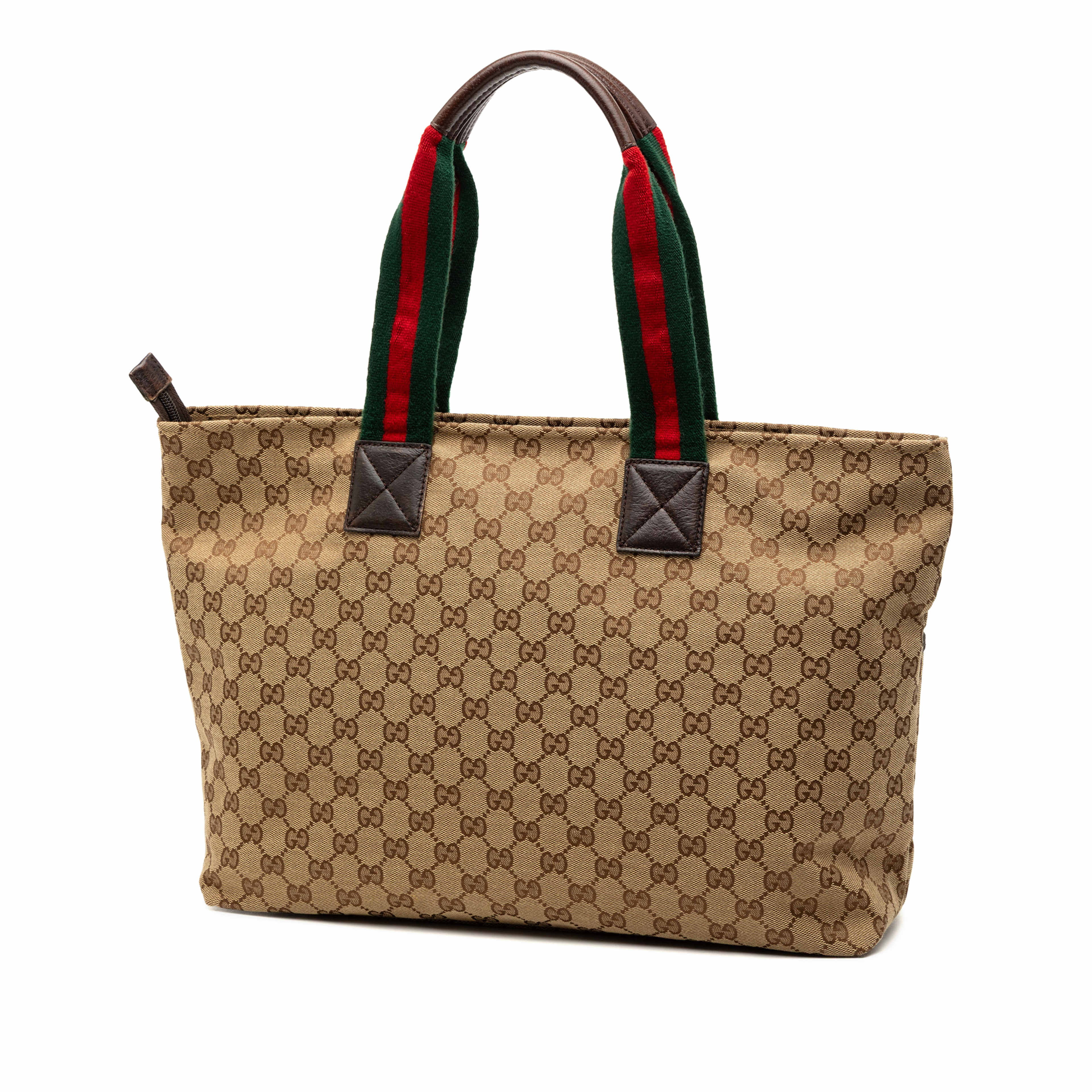 Gucci Gg Canvas Web Tote, från Luxclusif, i färgen beige. Klicka för att öppna bilden i stort format