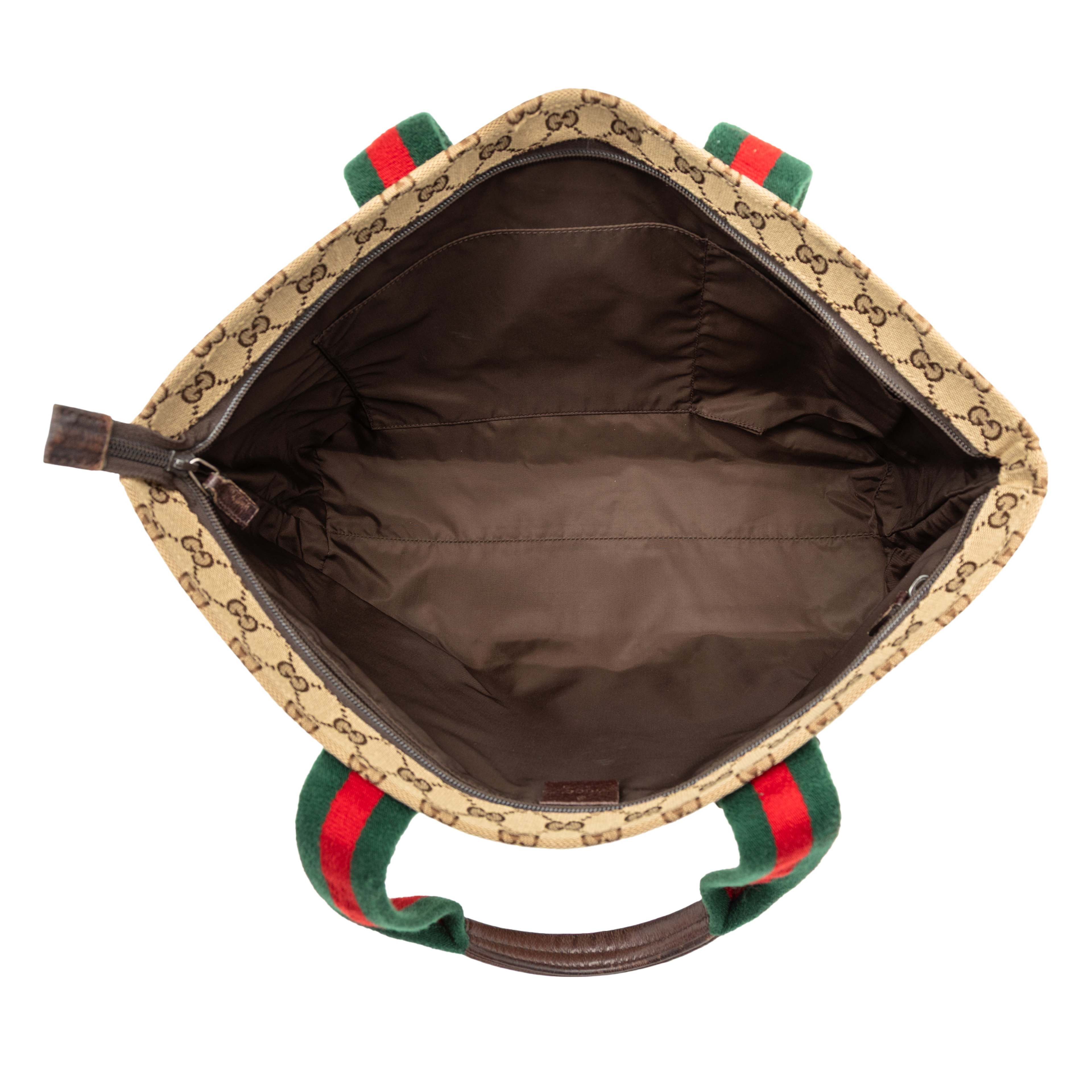 Gucci Gg Canvas Web Tote, från Luxclusif, i färgen beige. Klicka för att öppna bilden i stort format