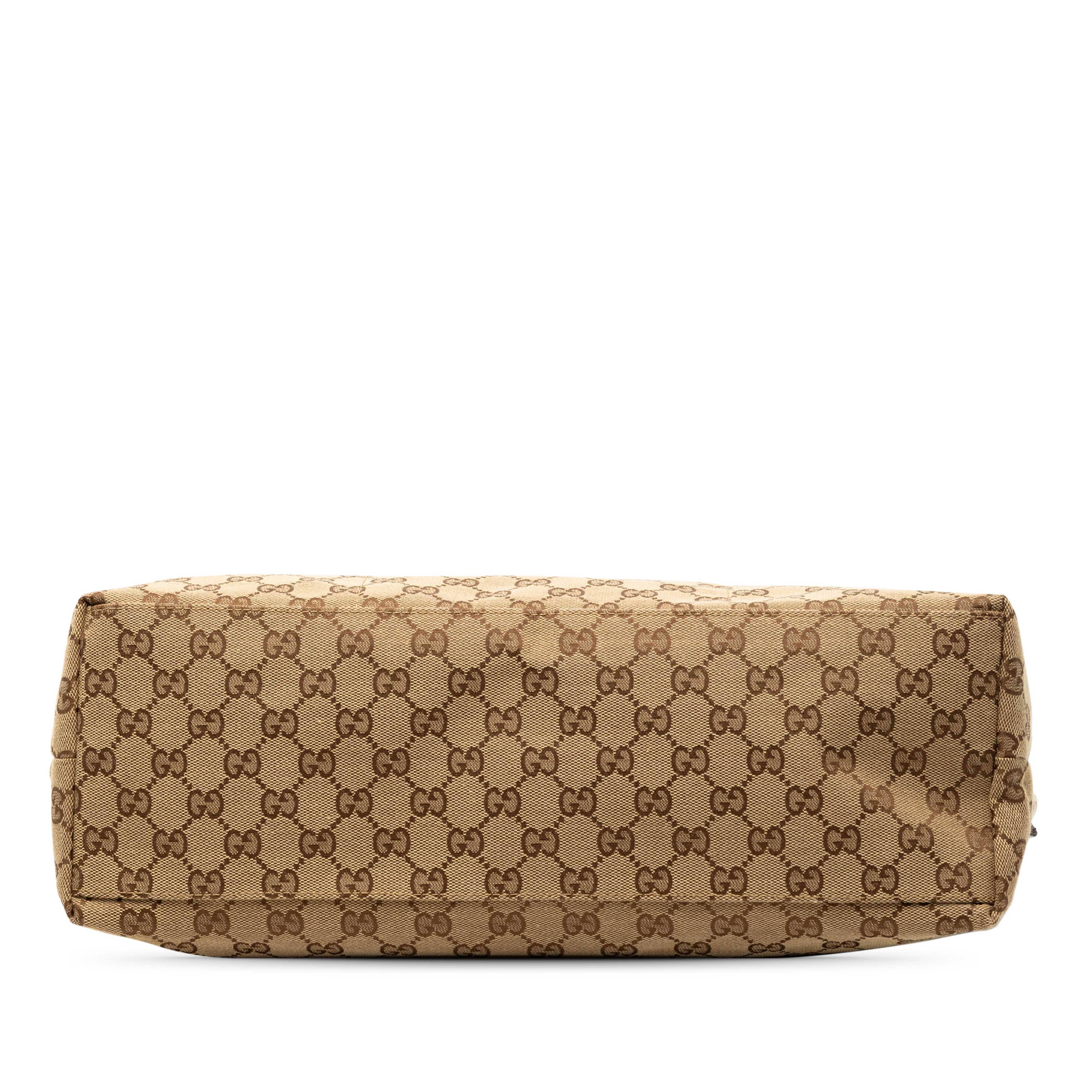 Gucci Gg Canvas Web Tote, från Luxclusif, i färgen beige. Klicka för att öppna bilden i stort format