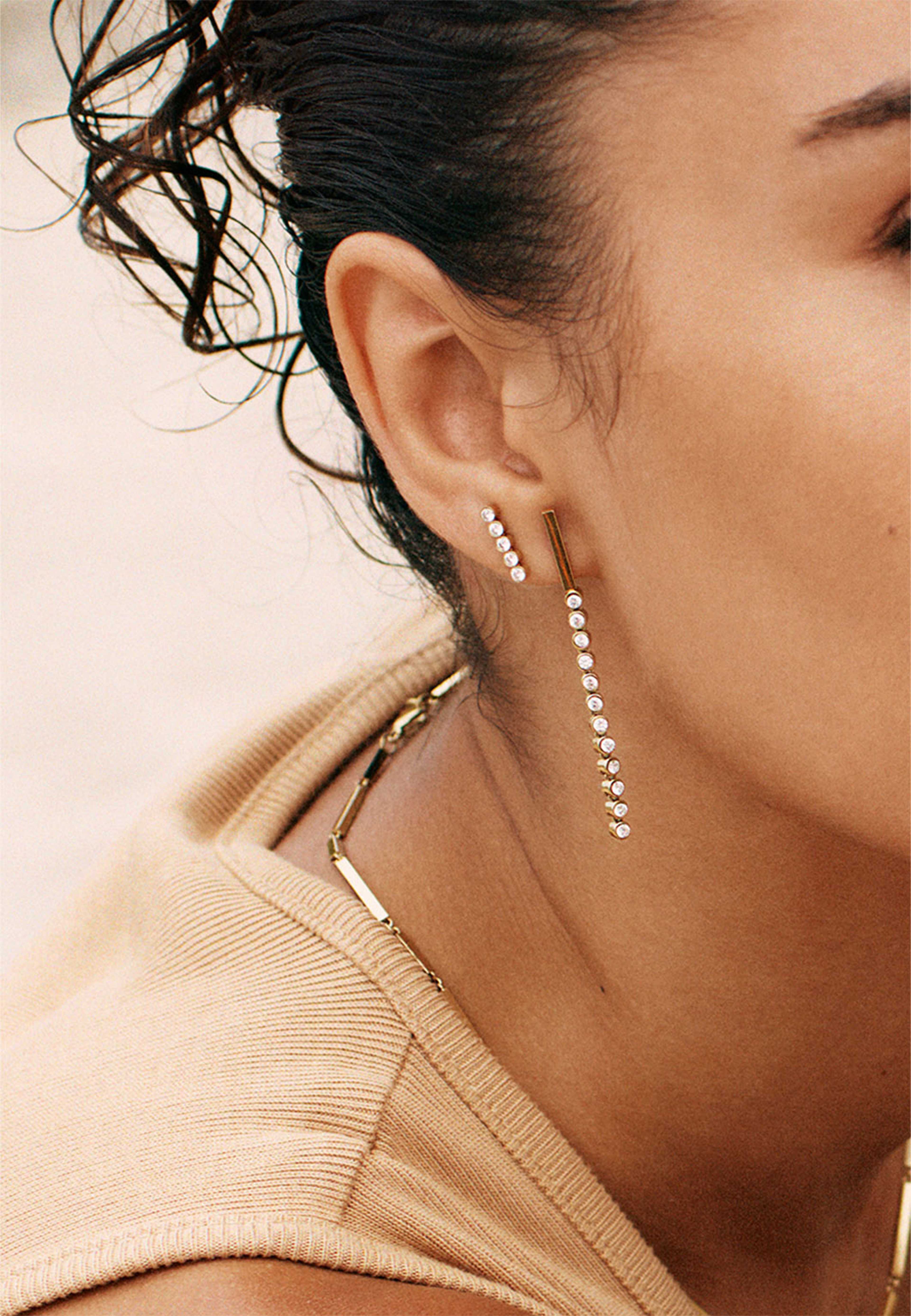 Twiggy Studs CZ Gold