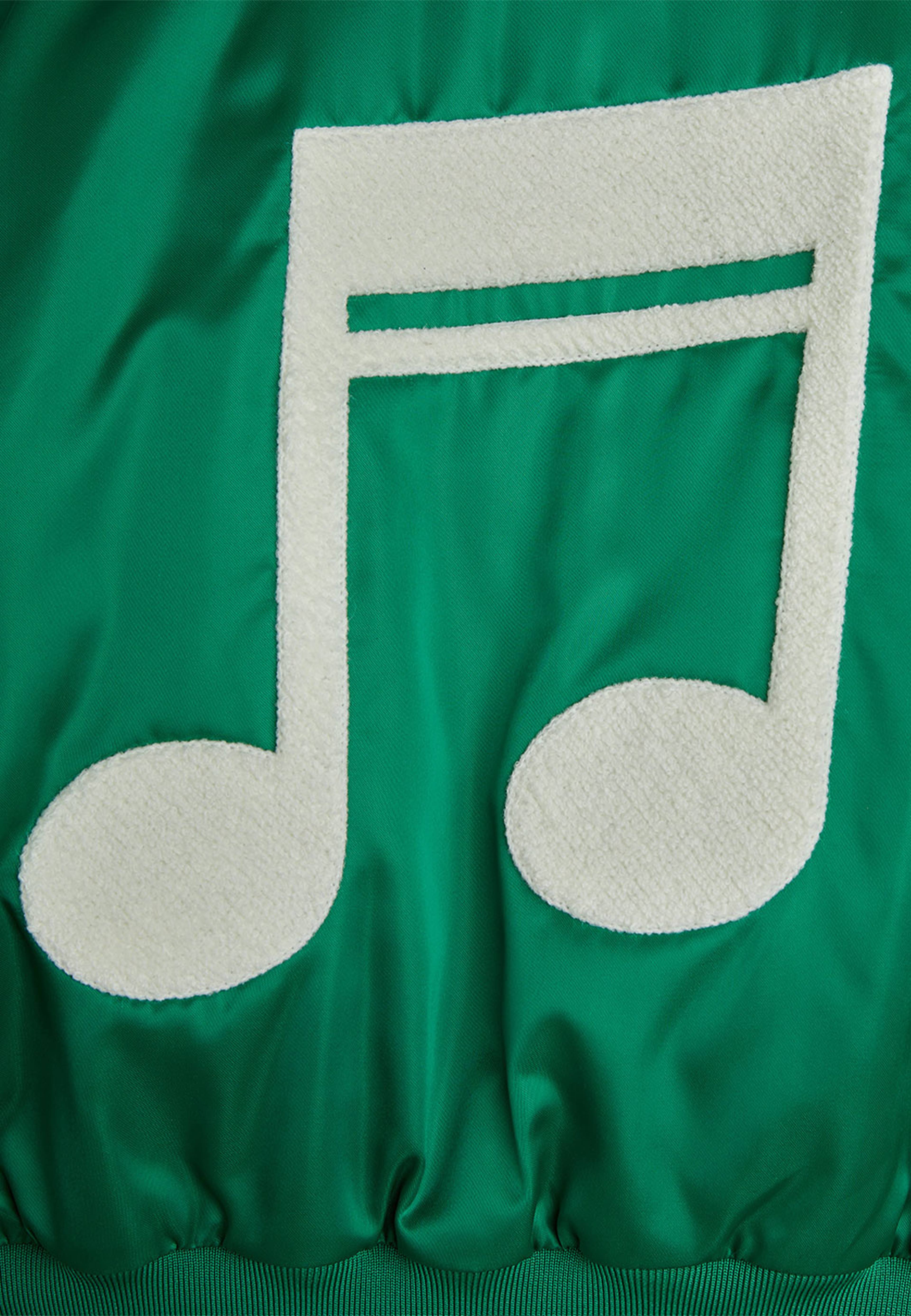 Note Satin Baseball Jacket