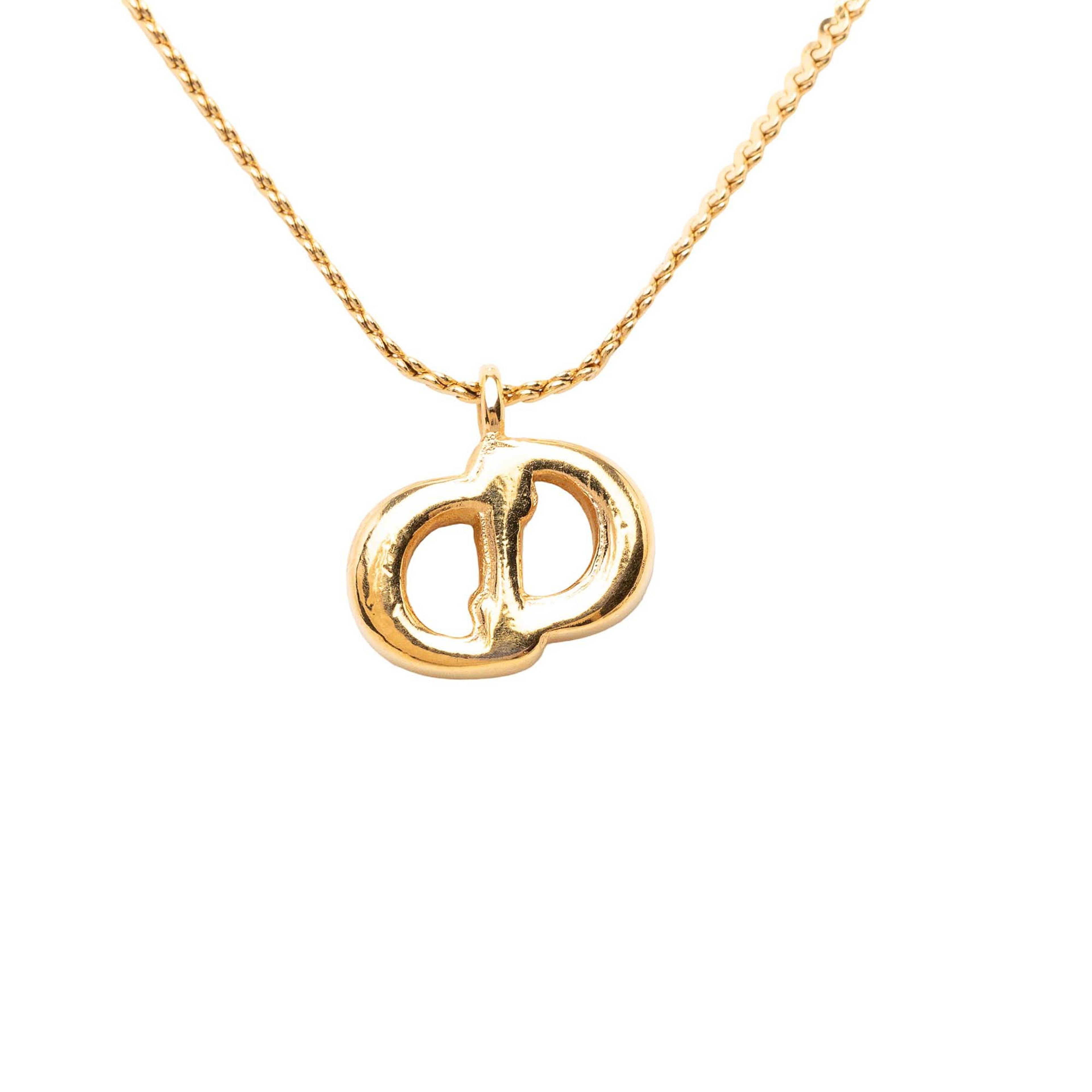 Dior Gold Plated Strass Cd Logo Pendant Necklace, från Luxclusif, i färgen gold. Klicka för att öppna bilden i stort format