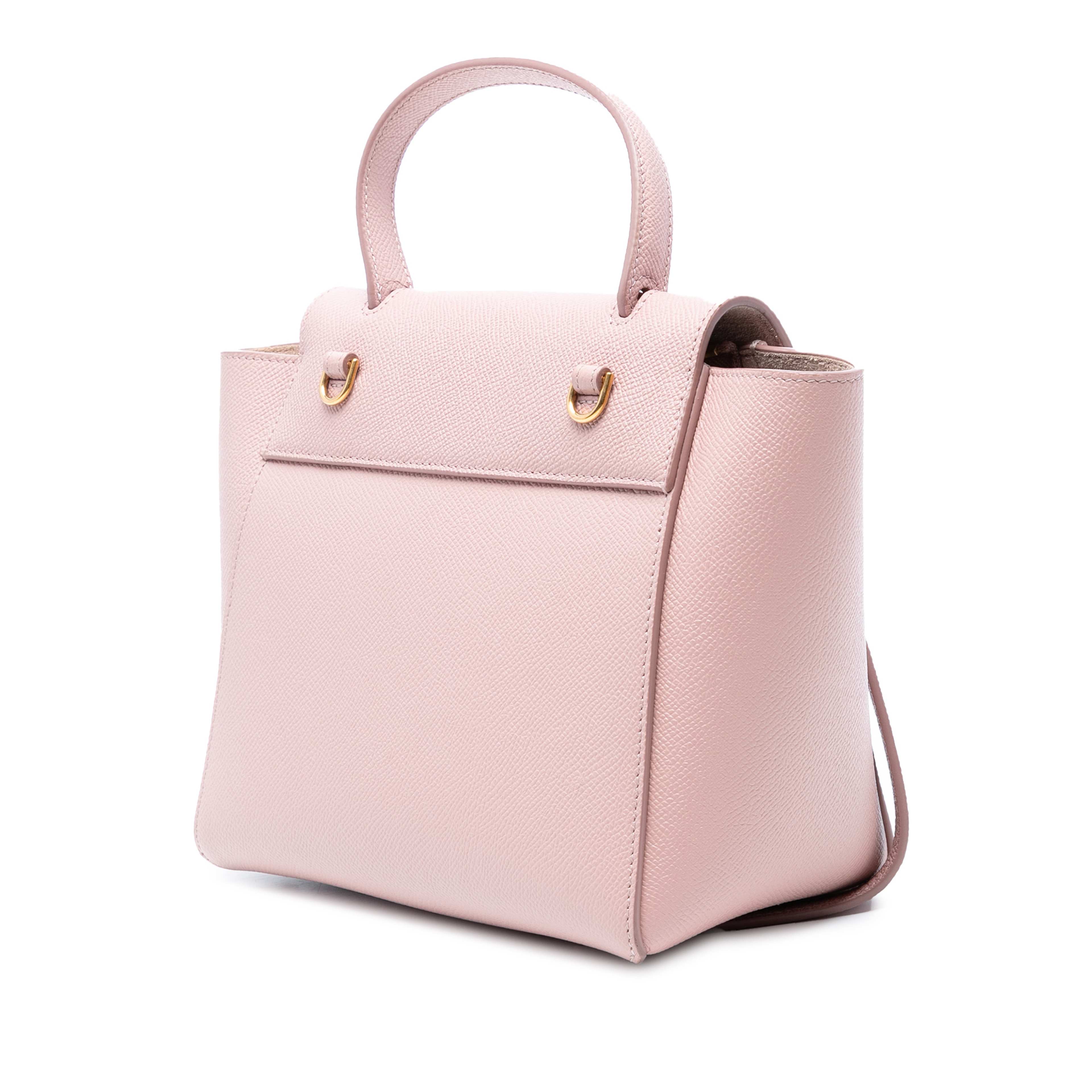 Celine Nano Grained Calfskin Belt Bag, från Luxclusif, i färgen pink. Klicka för att öppna bilden i stort format
