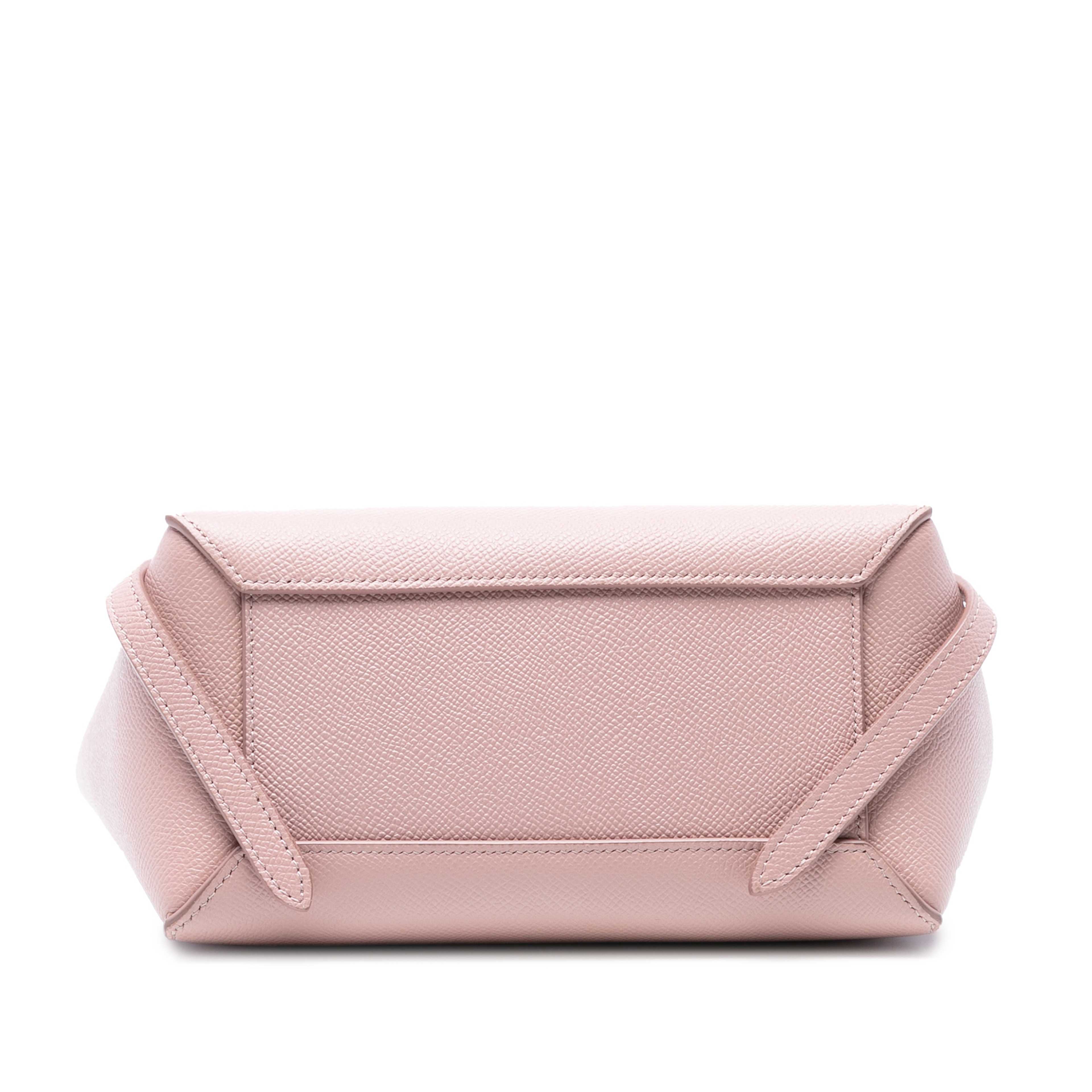 Celine Nano Grained Calfskin Belt Bag, från Luxclusif, i färgen pink. Klicka för att öppna bilden i stort format