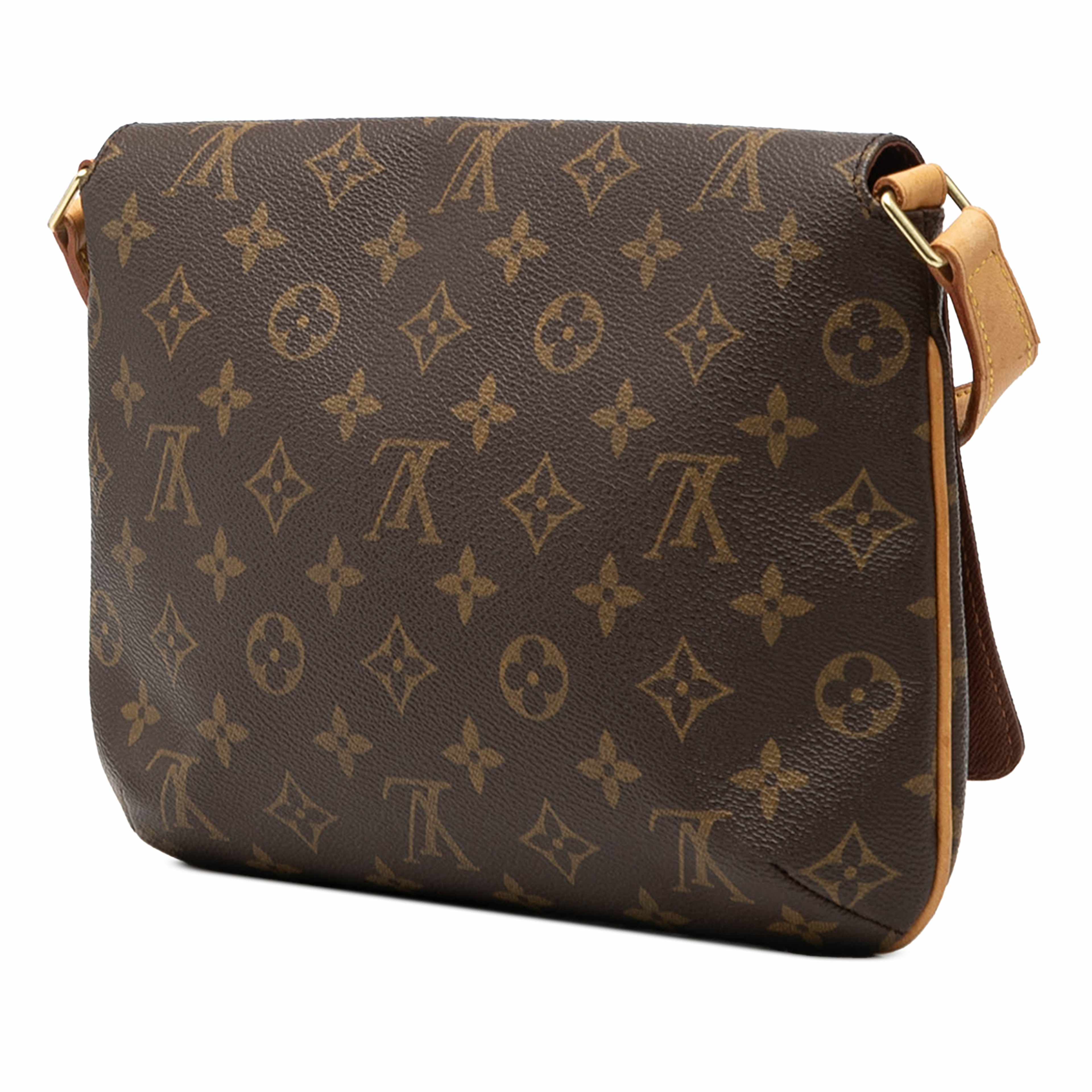 Louis Vuitton Monogram Musette Tango Short Strap, från Luxclusif, i färgen brown. Klicka för att öppna bilden i stort format