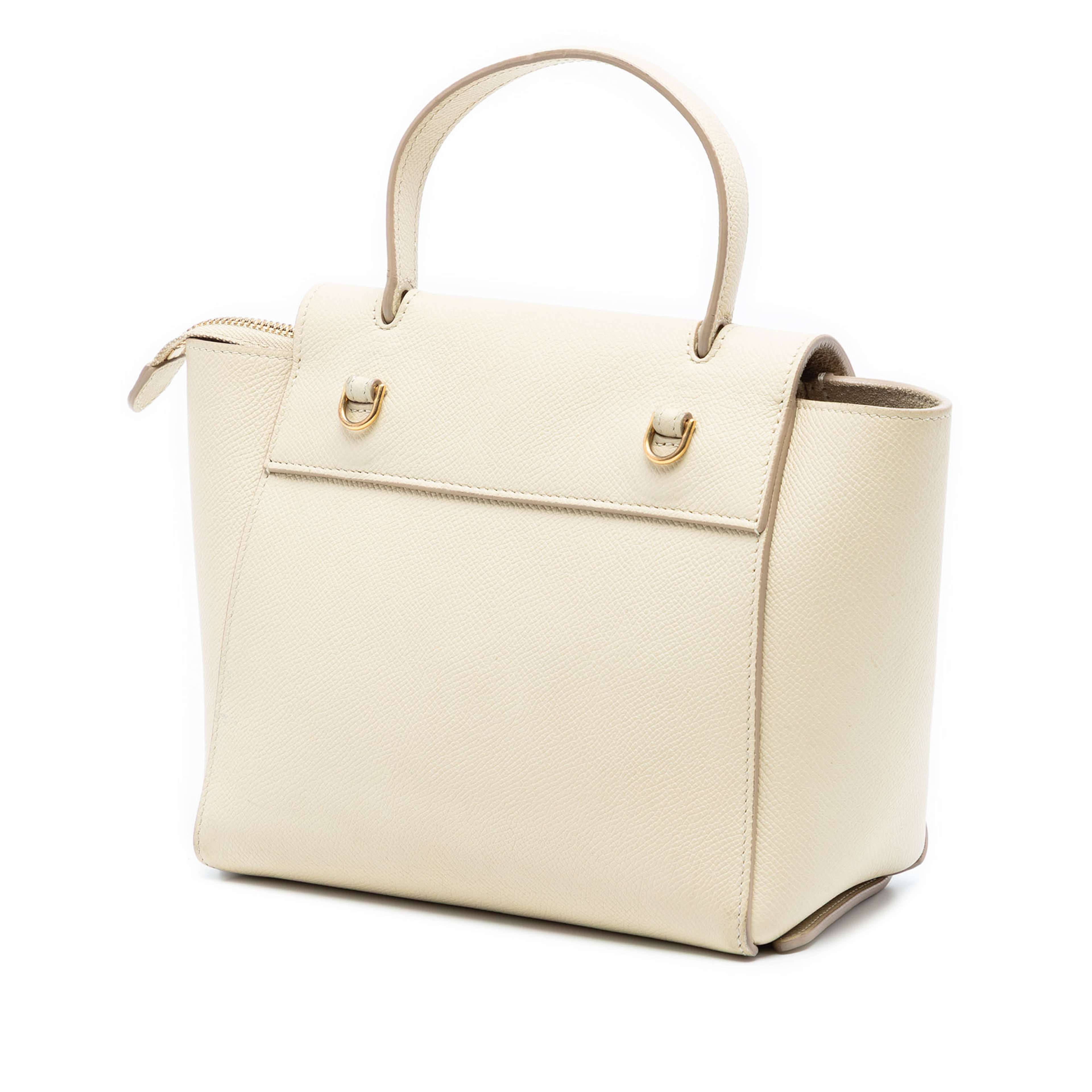 Celine Nano Grained Calfskin Belt Bag, från Luxclusif, i färgen light beige. Klicka för att öppna bilden i stort format