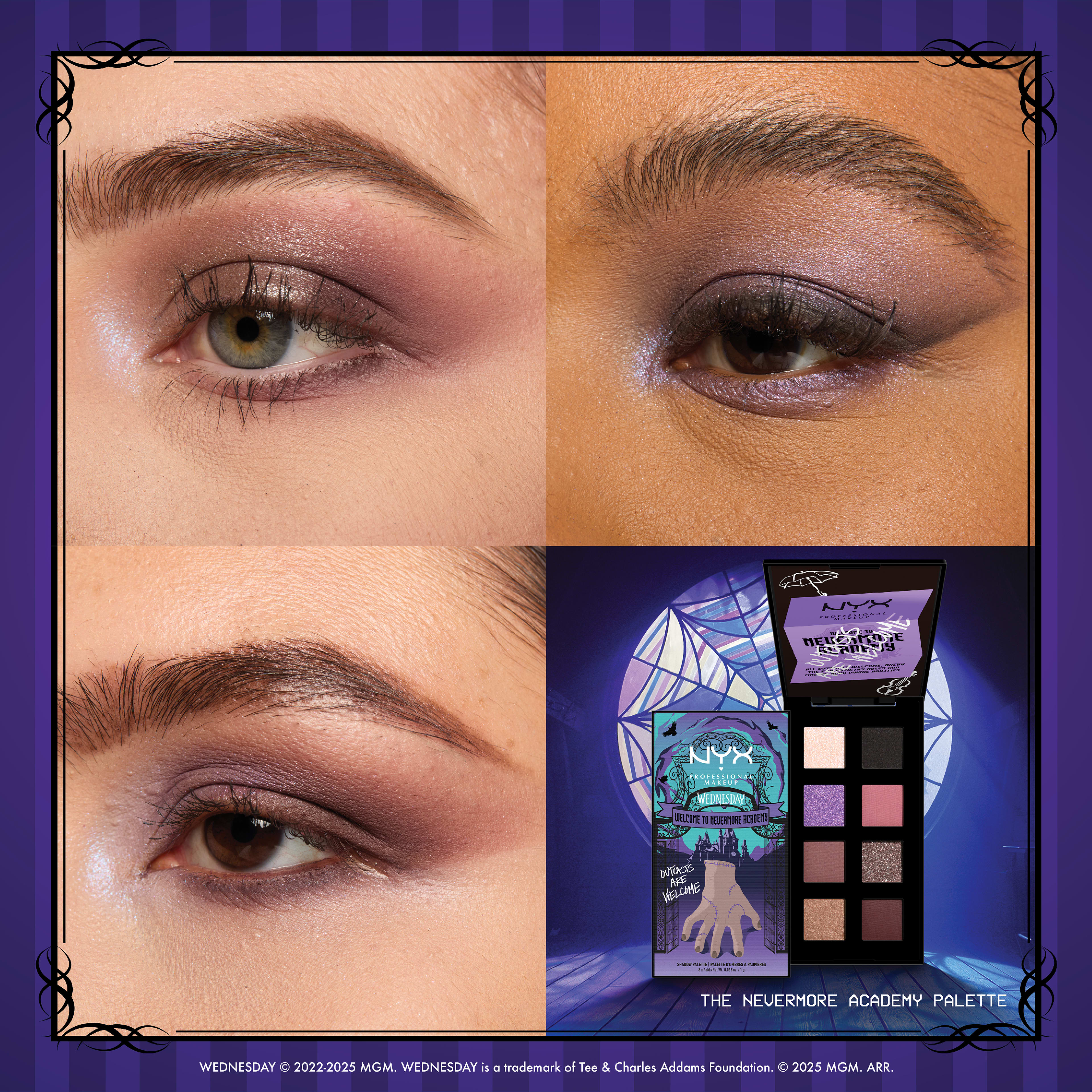 Wednesday Things Vanity Vault Eyeshadow Palette, från NYX Professional Makeup. Klicka för att öppna bilden i stort format