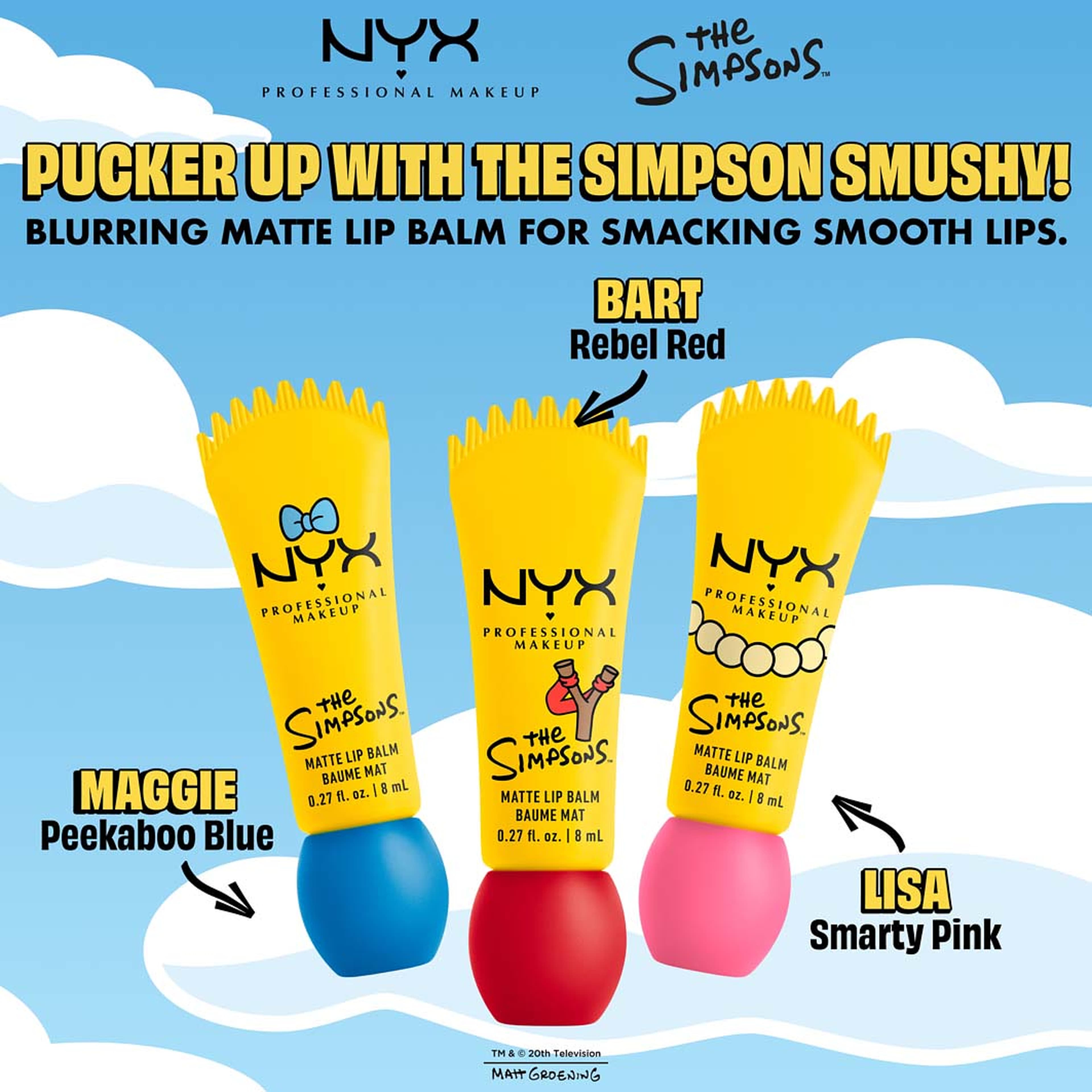 Simpsons Smushy Matte Lip Balm, från NYX Professional Makeup, i färgen 03. Klicka för att öppna bilden i stort format