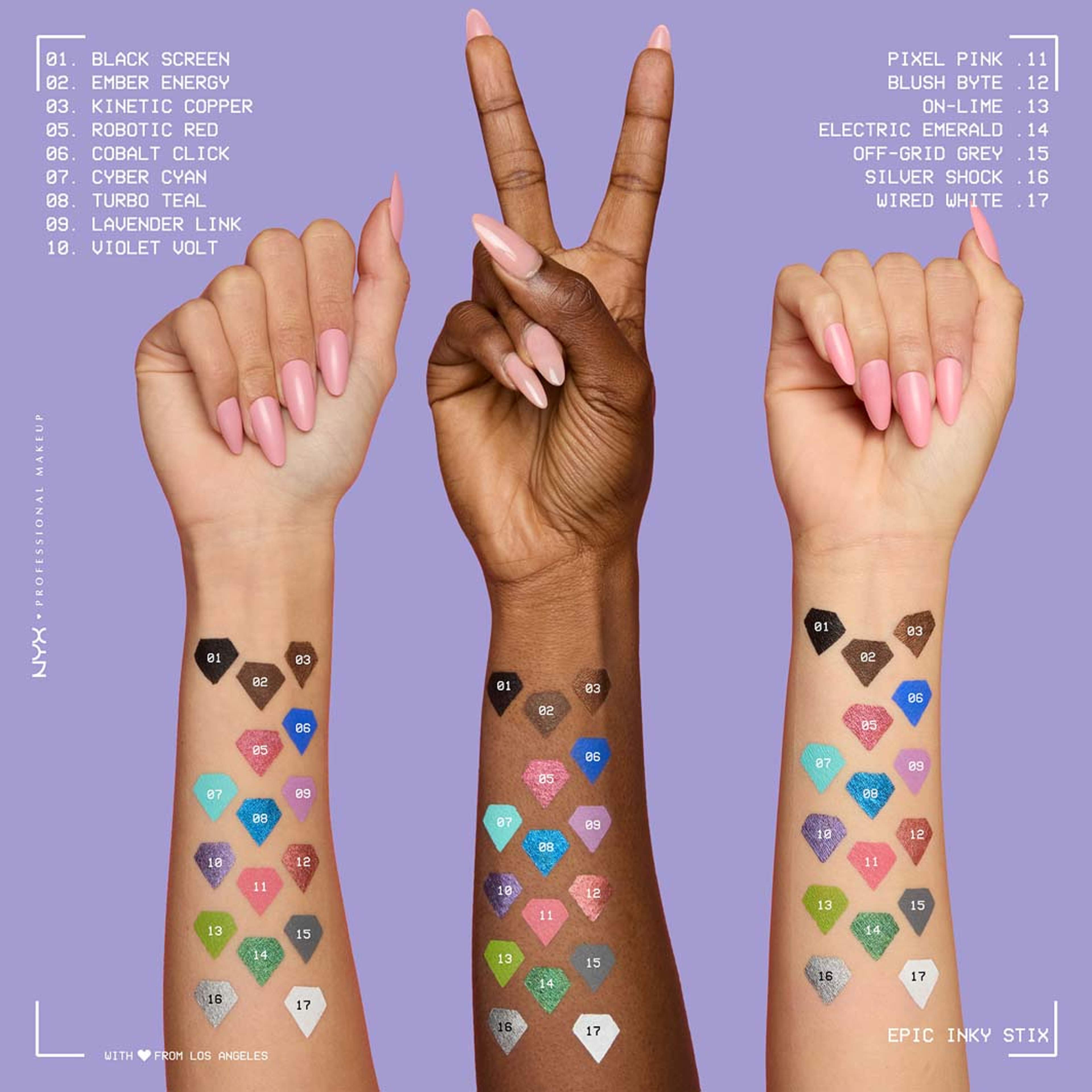 Epic Inky Stix, från NYX Professional Makeup, i färgen Electric Emerald. Klicka för att öppna bilden i stort format