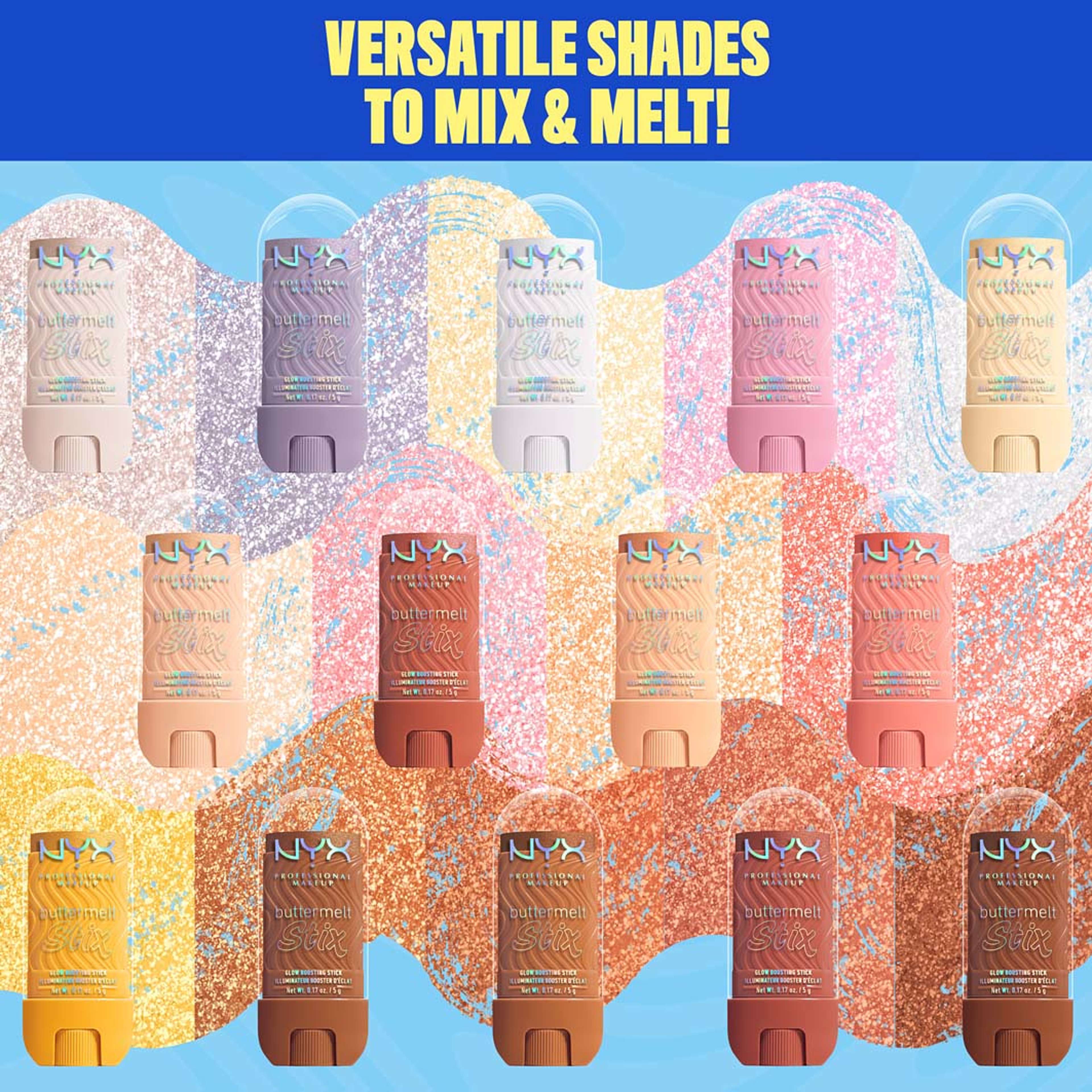 Buttermelt Glow Boosting Highlighter Stix, från NYX Professional Makeup, i färgen Left On Melt. Klicka för att öppna bilden i stort format
