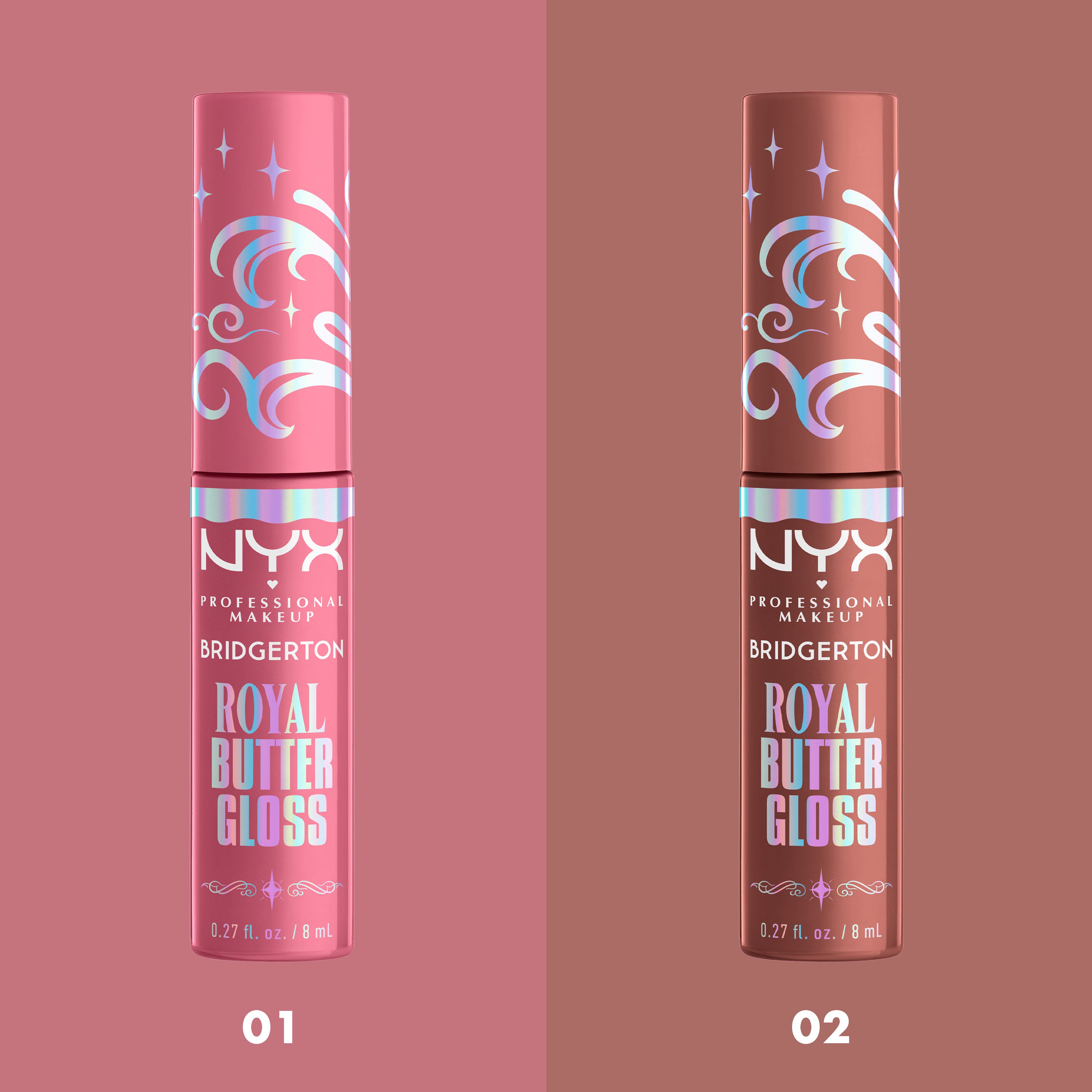 Bridgerton Royal Butter Gloss, från NYX Professional Makeup, i färgen 02. Klicka för att öppna bilden i stort format