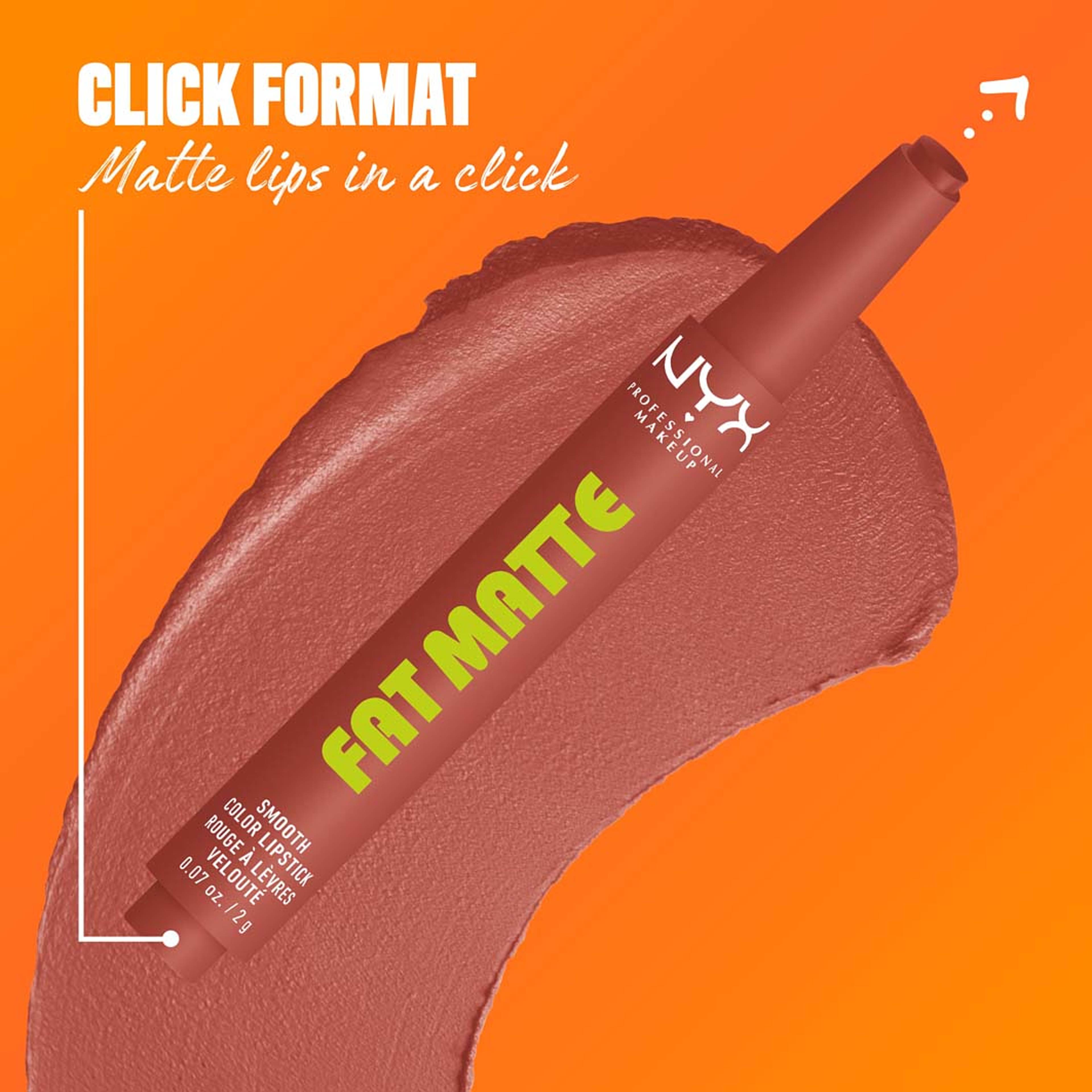 Fat Matte Slick Click Lip balm, från NYX Professional Makeup, i färgen Rose Robe. Klicka för att öppna bilden i stort format