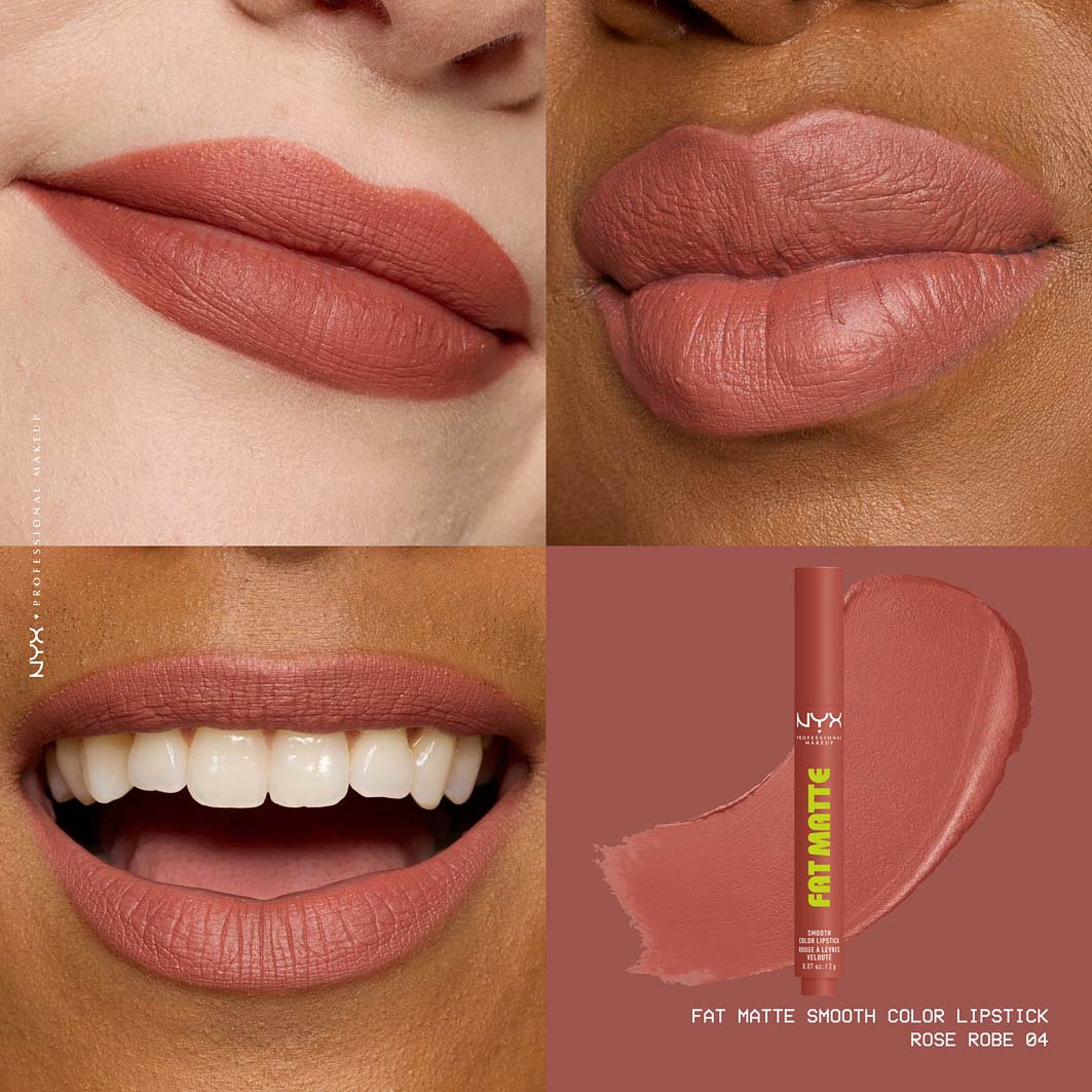 Fat Matte Slick Click Lip balm, från NYX Professional Makeup, i färgen Rose Robe. Klicka för att öppna bilden i stort format