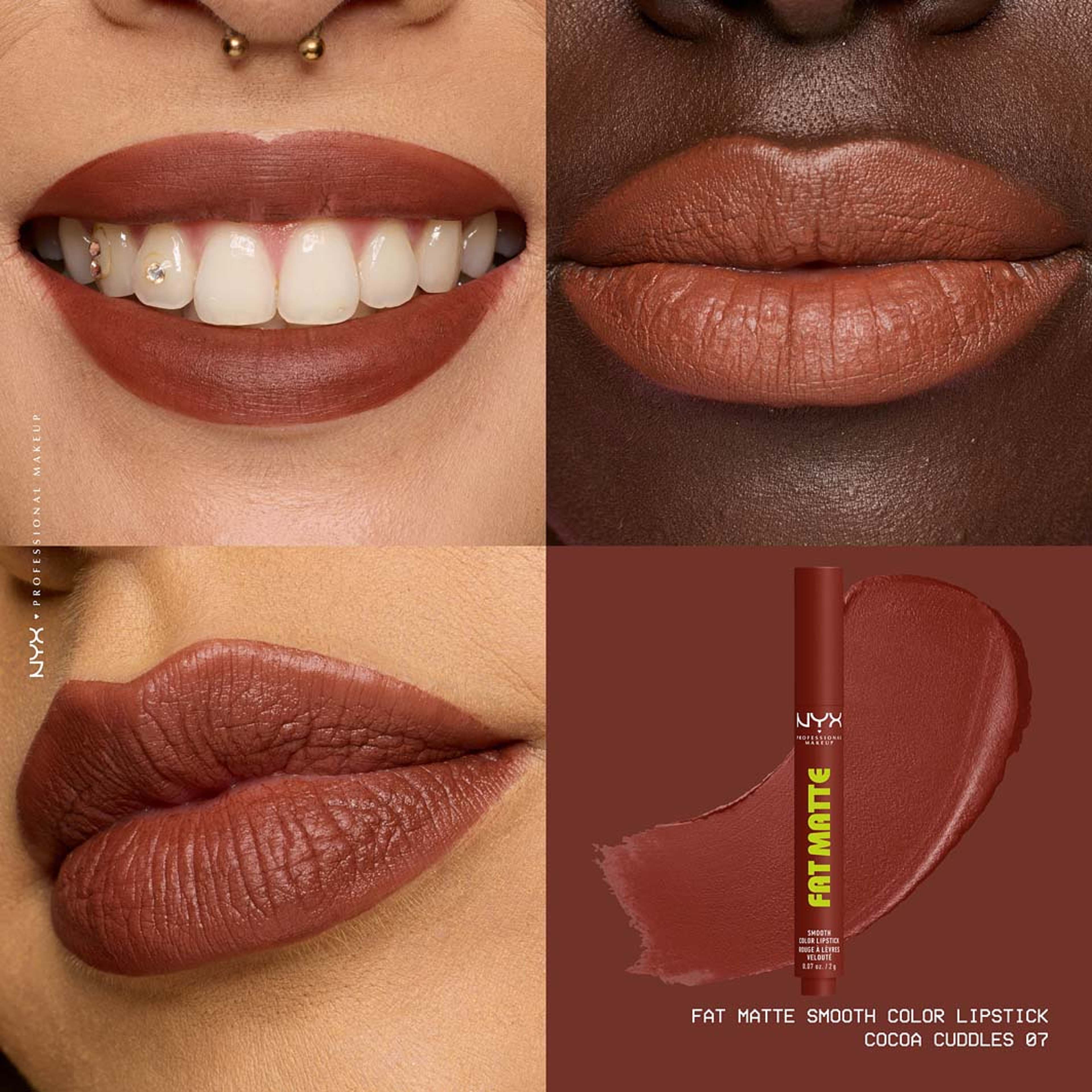 Fat Matte Slick Click Lip balm, från NYX Professional Makeup, i färgen Cocoa Cuddles. Klicka för att öppna bilden i stort format