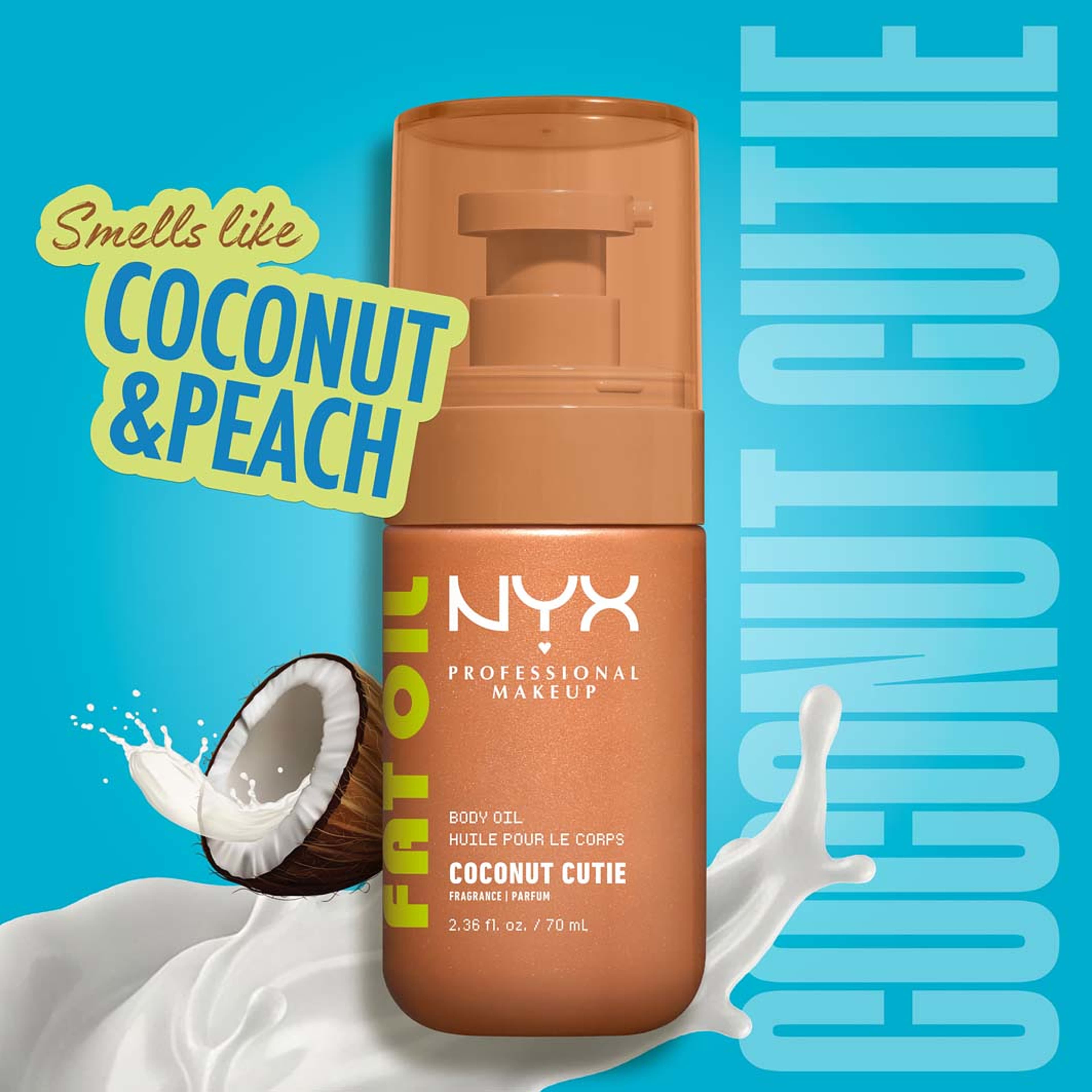 Fat Oil Body Oil Coconut Cutie, från NYX Professional Makeup. Klicka för att öppna bilden i stort format