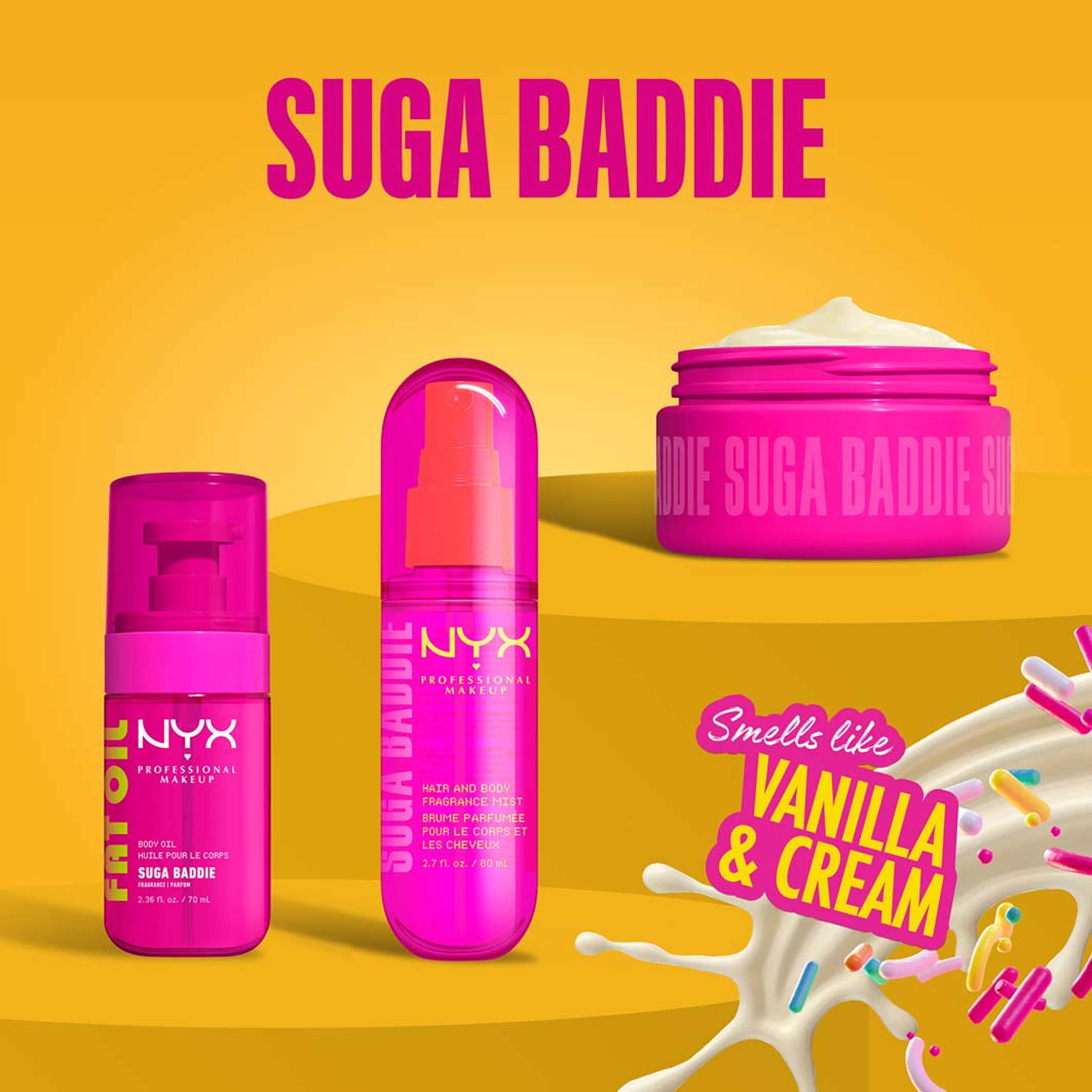 Fat Oil Body Fragrance Mist Suga Baddie, från NYX Professional Makeup. Klicka för att öppna bilden i stort format