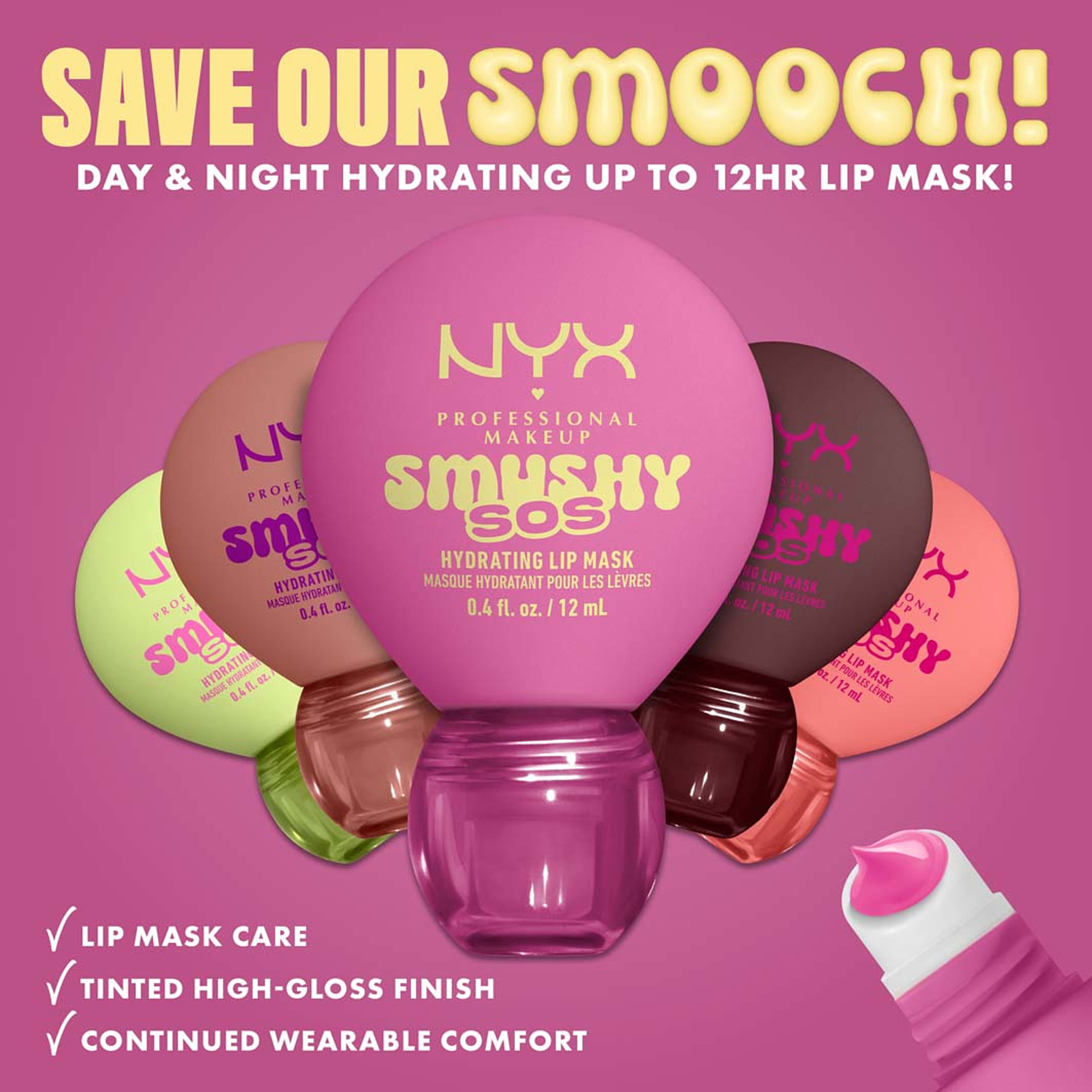 Smushy SOS Lip Mask, från NYX Professional Makeup, i färgen Peachy Pamper. Klicka för att öppna bilden i stort format