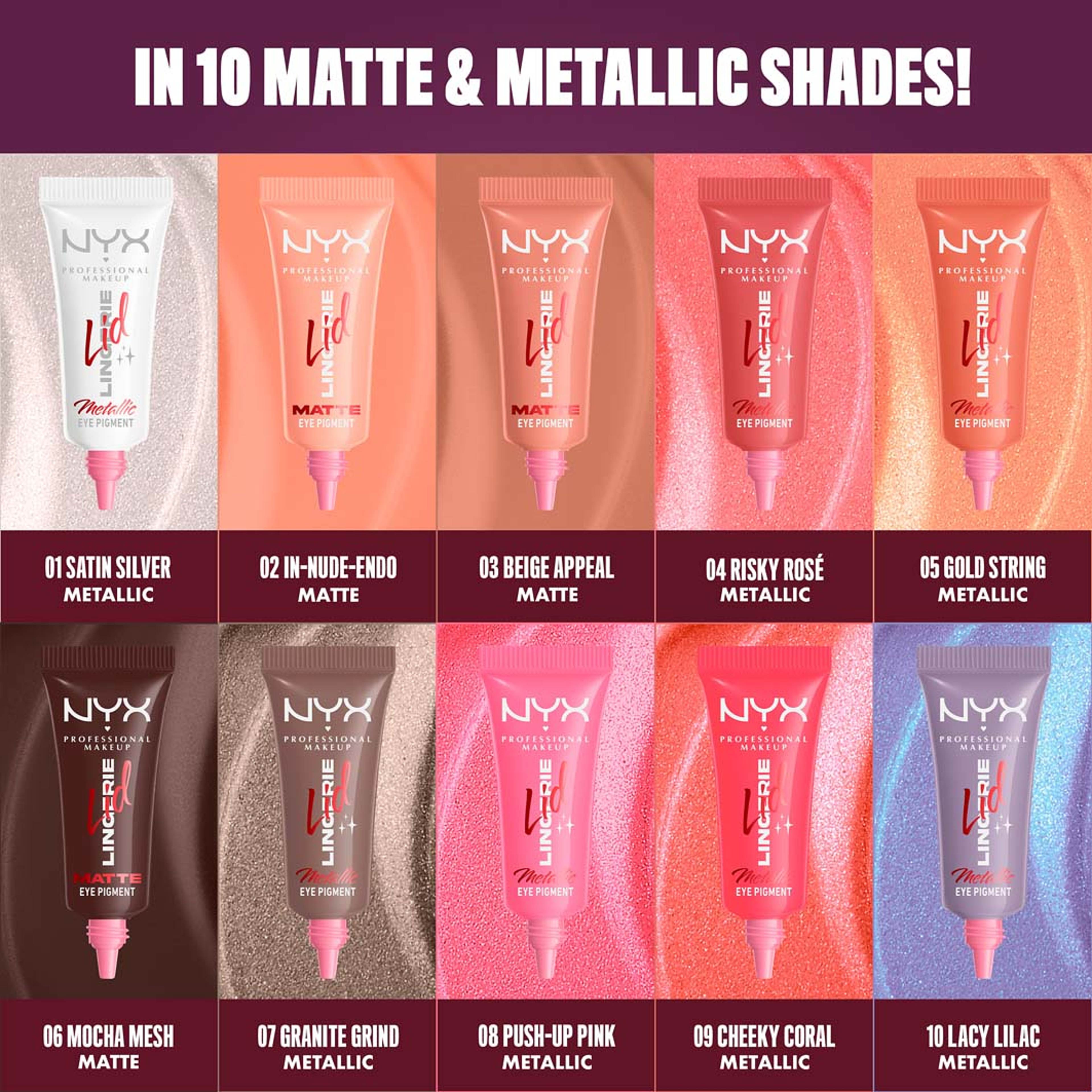 Lid Lingerie Liquid Eye shadow, från NYX Professional Makeup, i färgen Risky Rose. Klicka för att öppna bilden i stort format