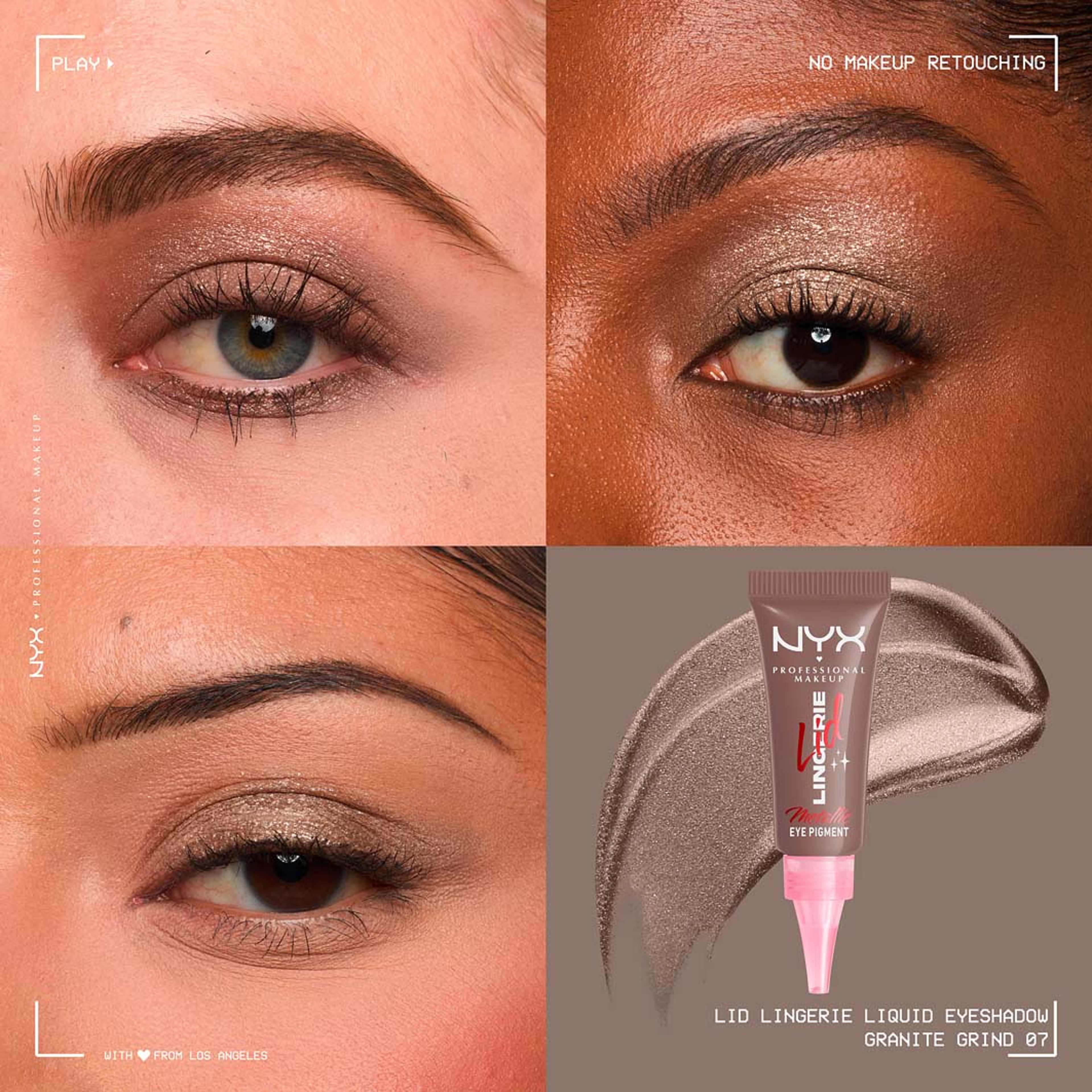 Lid Lingerie Liquid Eye shadow, från NYX Professional Makeup, i färgen Granite Grind. Klicka för att öppna bilden i stort format