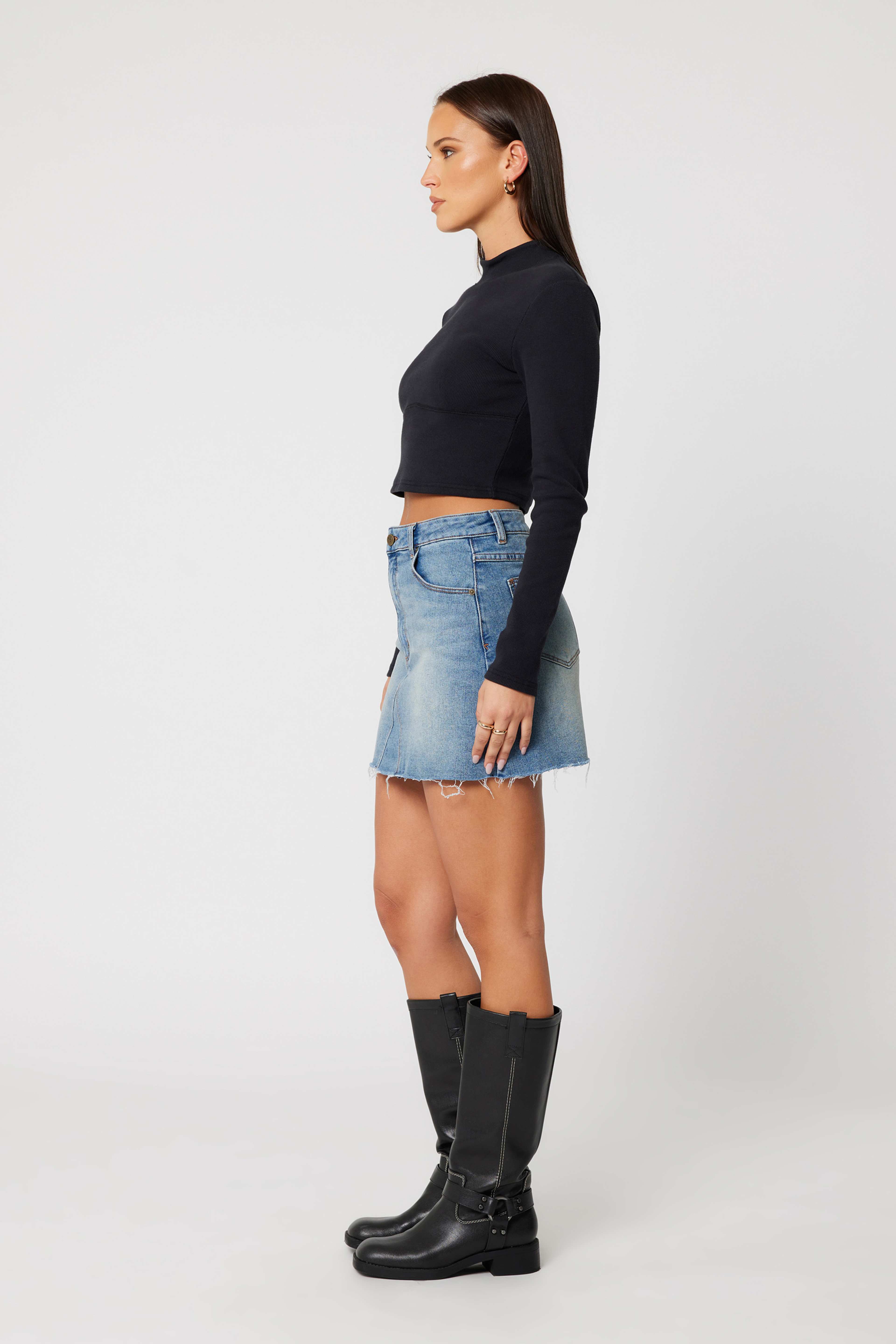 Aline Skirt Giseletint Mid Blue