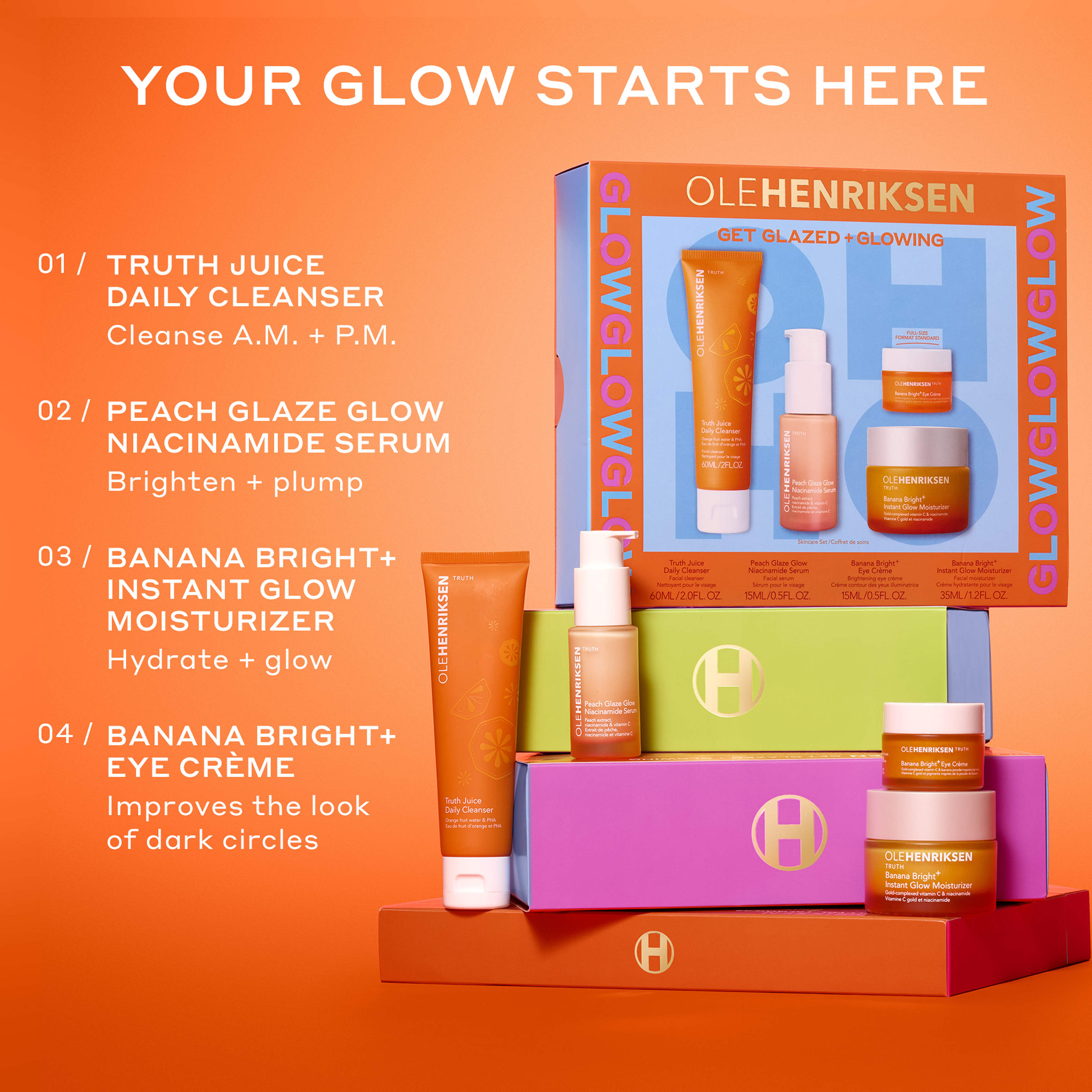 GET GLAZED + GLOWING SET, från Ole Henriksen. Klicka för att öppna bilden i stort format