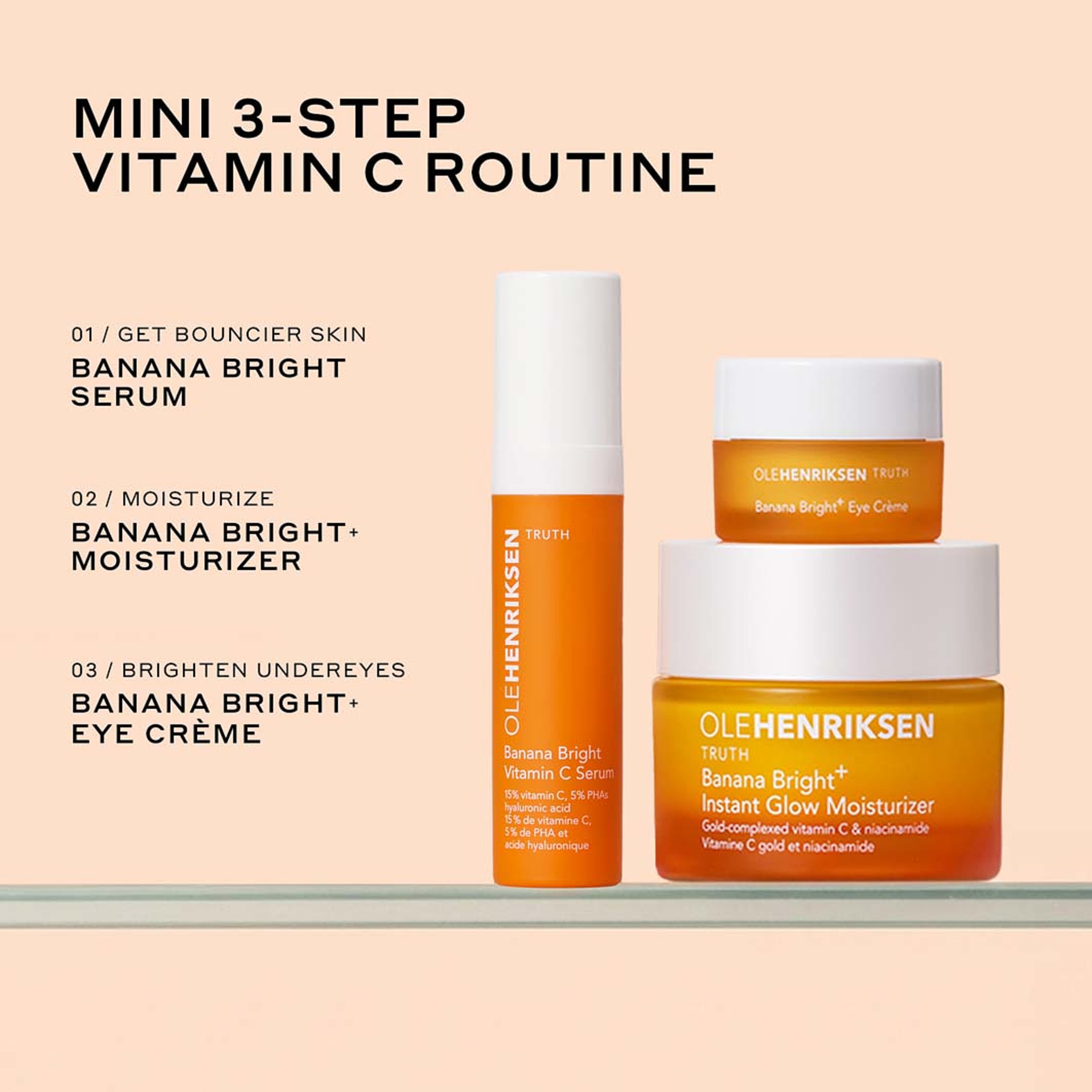 SETS Banana Bright + Bestsellers mini set, från Ole Henriksen. Klicka för att öppna bilden i stort format