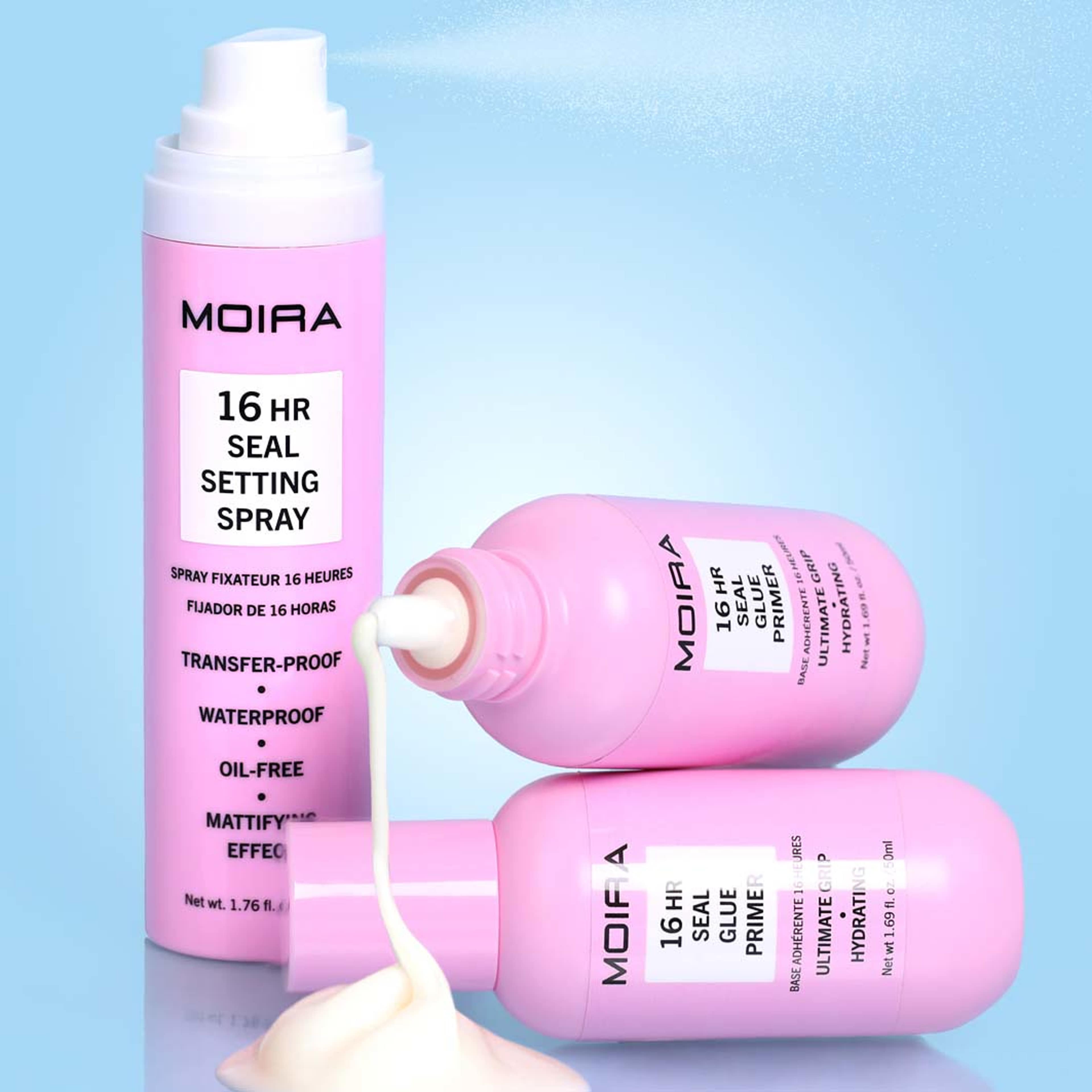 16 HR Seal Setting Spray, från MOIRA. Klicka för att öppna bilden i stort format
