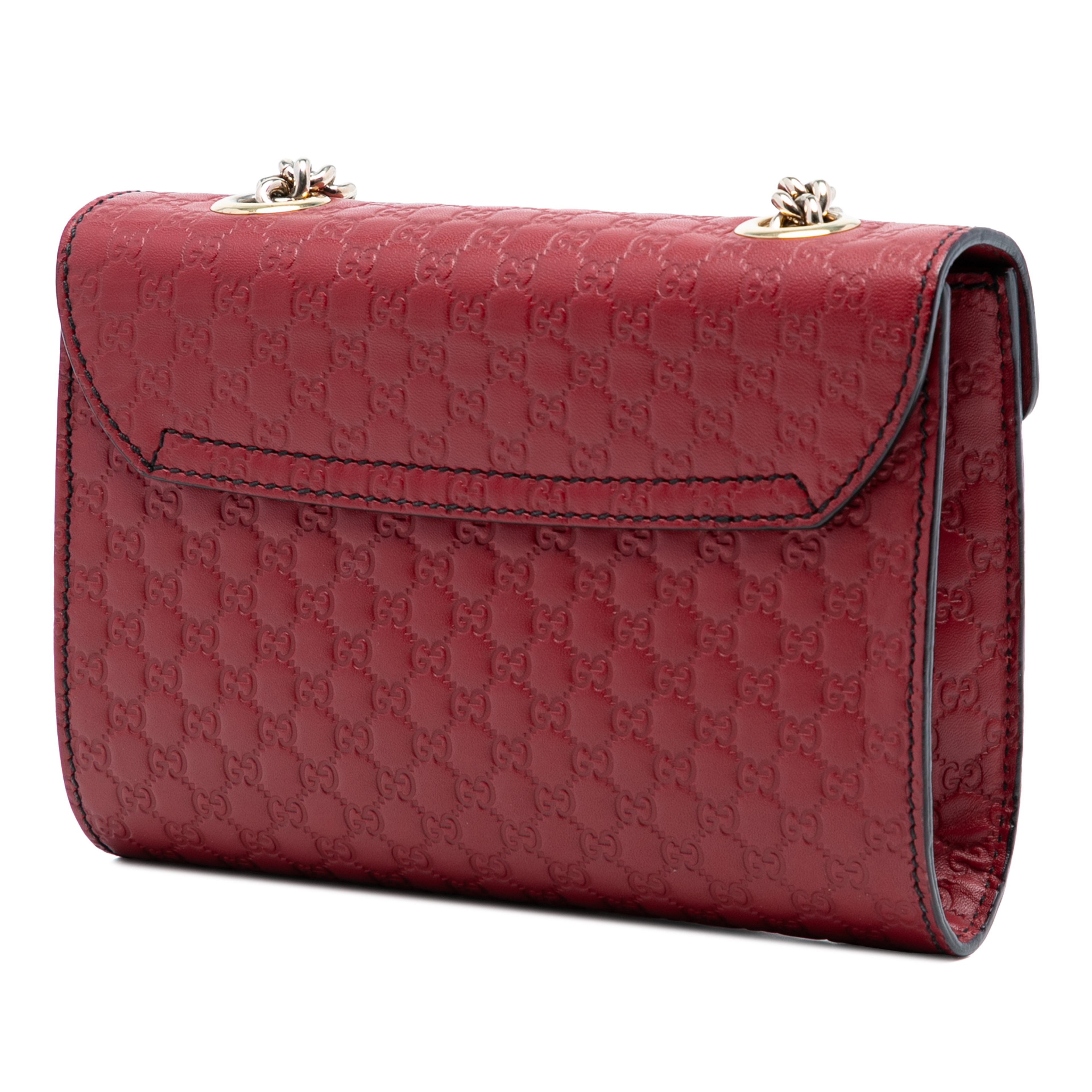 Gucci Mini Microguccissima Emily Crossbody, från Luxclusif, i färgen red. Klicka för att öppna bilden i stort format