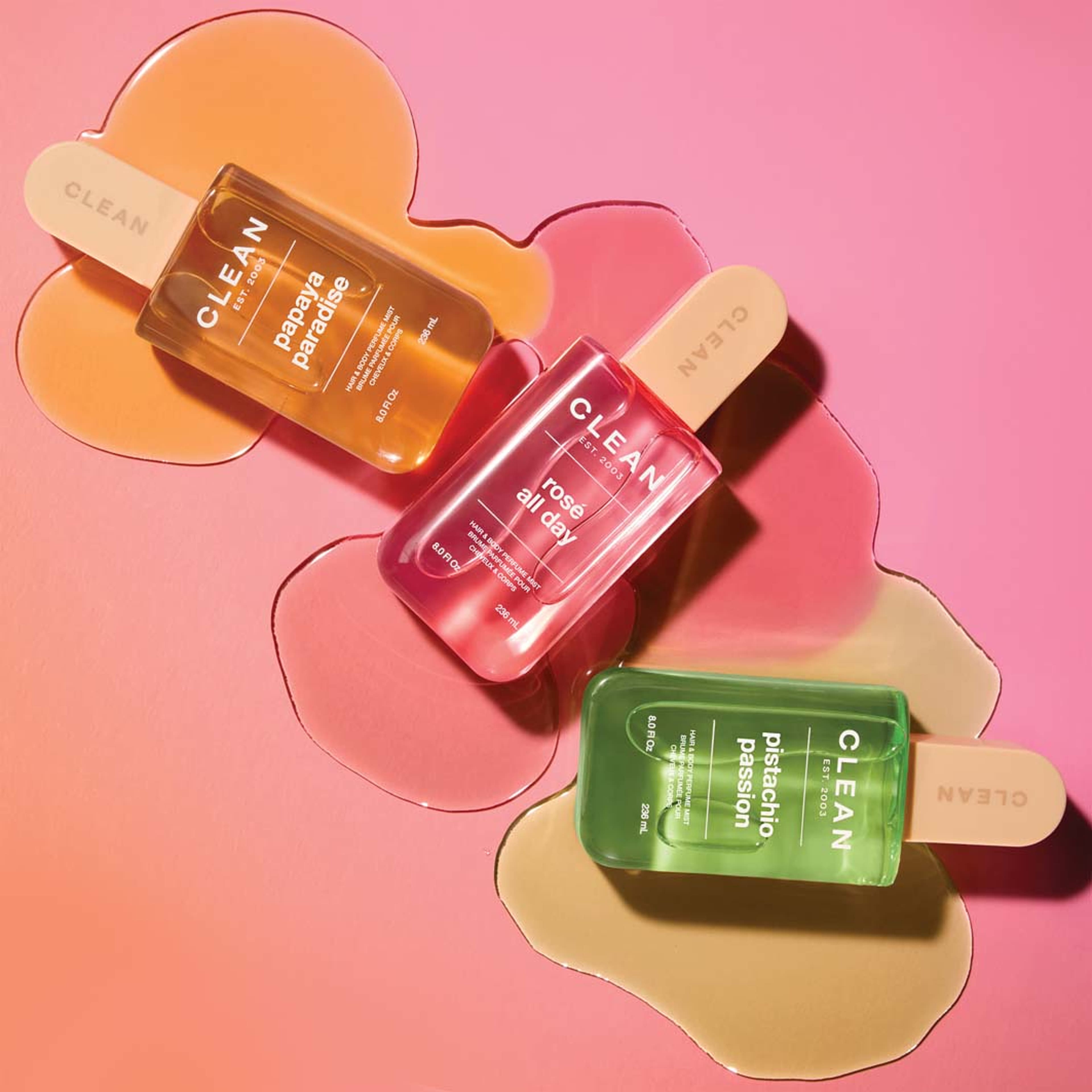 Papaya Paradise Hair & Body Perfume Mist, från Clean. Klicka för att öppna bilden i stort format