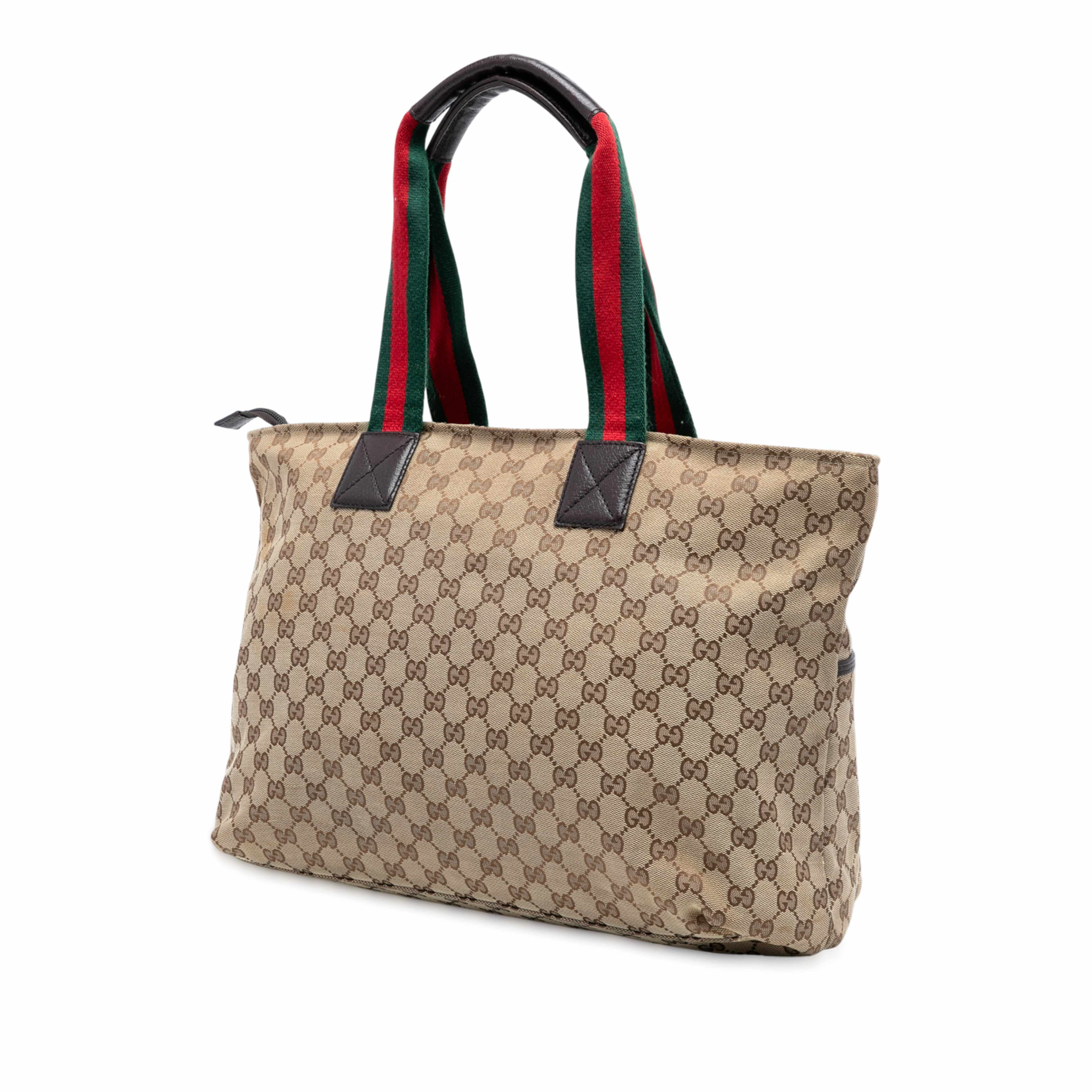 Gucci Gg Canvas Web Tote, från Luxclusif, i färgen beige. Klicka för att öppna bilden i stort format