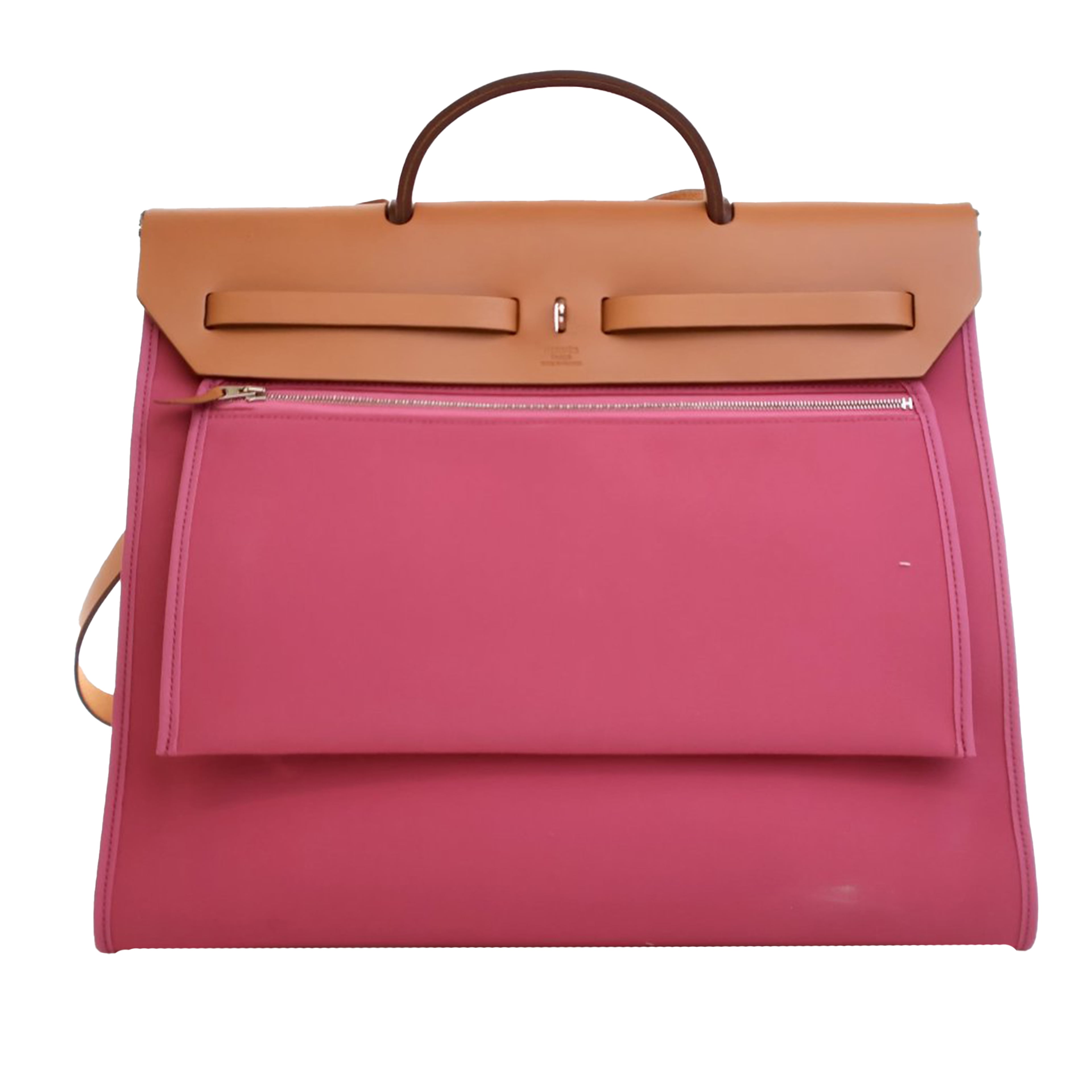 Hermès Toile Herbag Zip 39, från Luxclusif, i färgen pink. Klicka för att öppna bilden i stort format