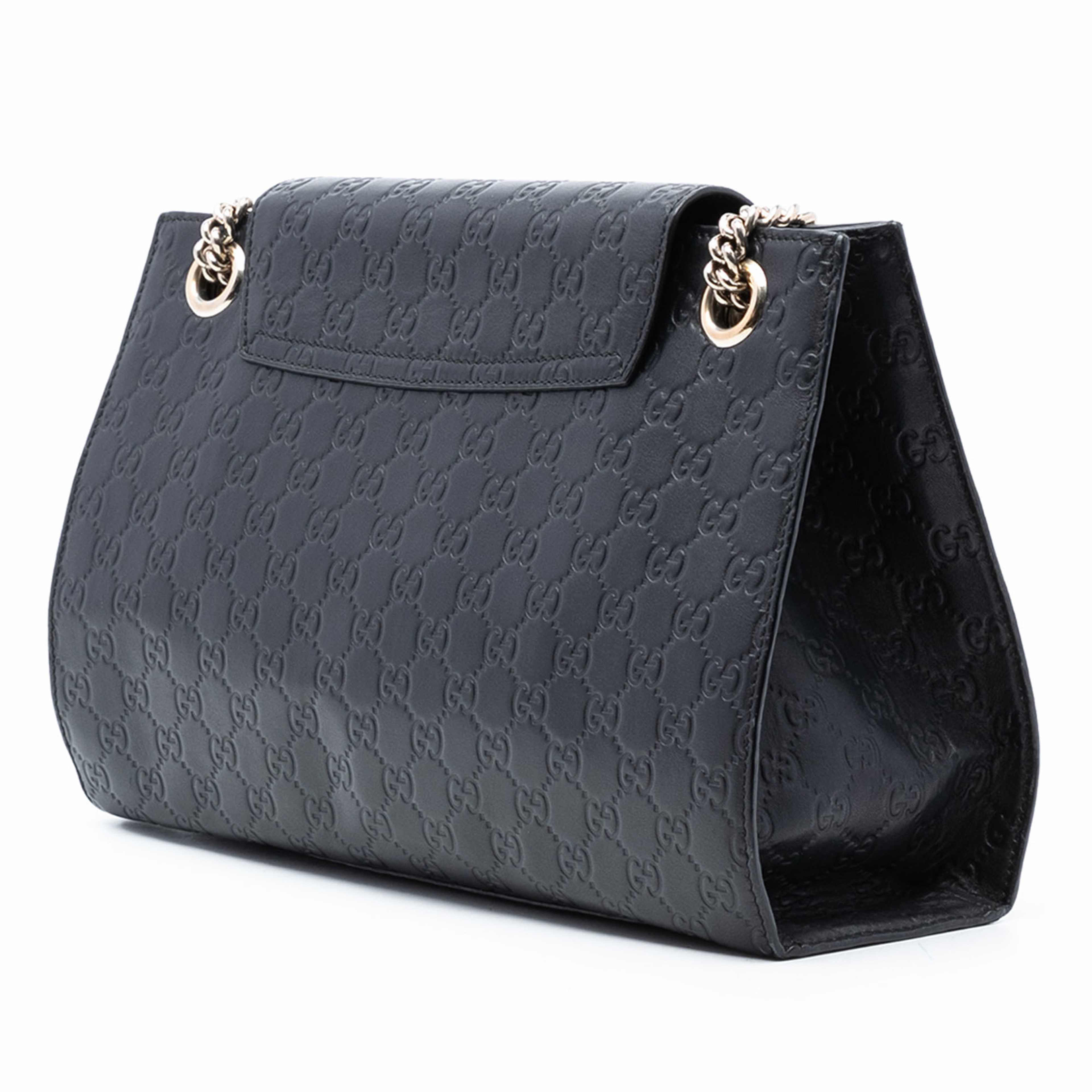 Gucci Large Guccissima Emily Shoulder Bag, från Luxclusif, i färgen black. Klicka för att öppna bilden i stort format