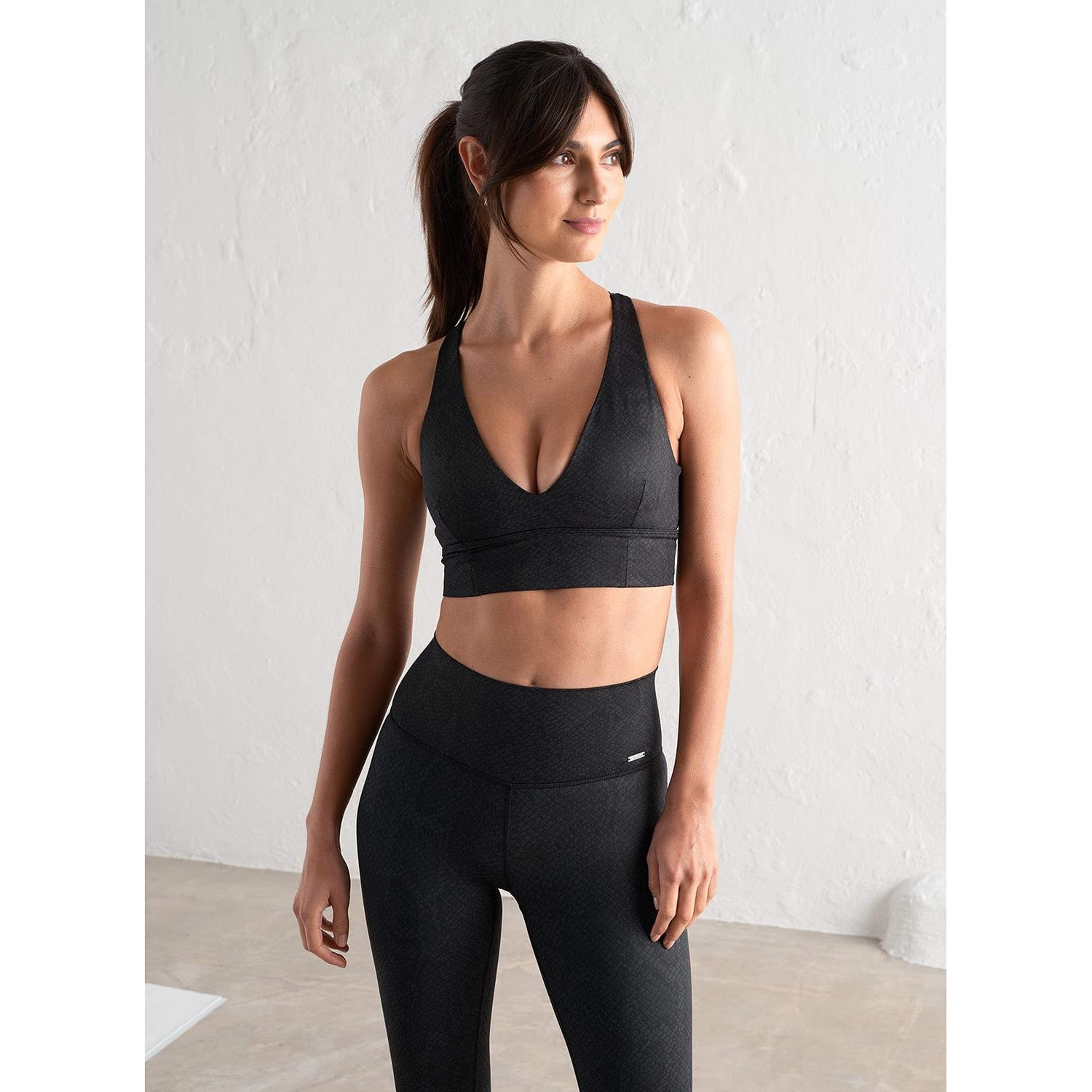 Black Viper Print Core Crossed Back Bra