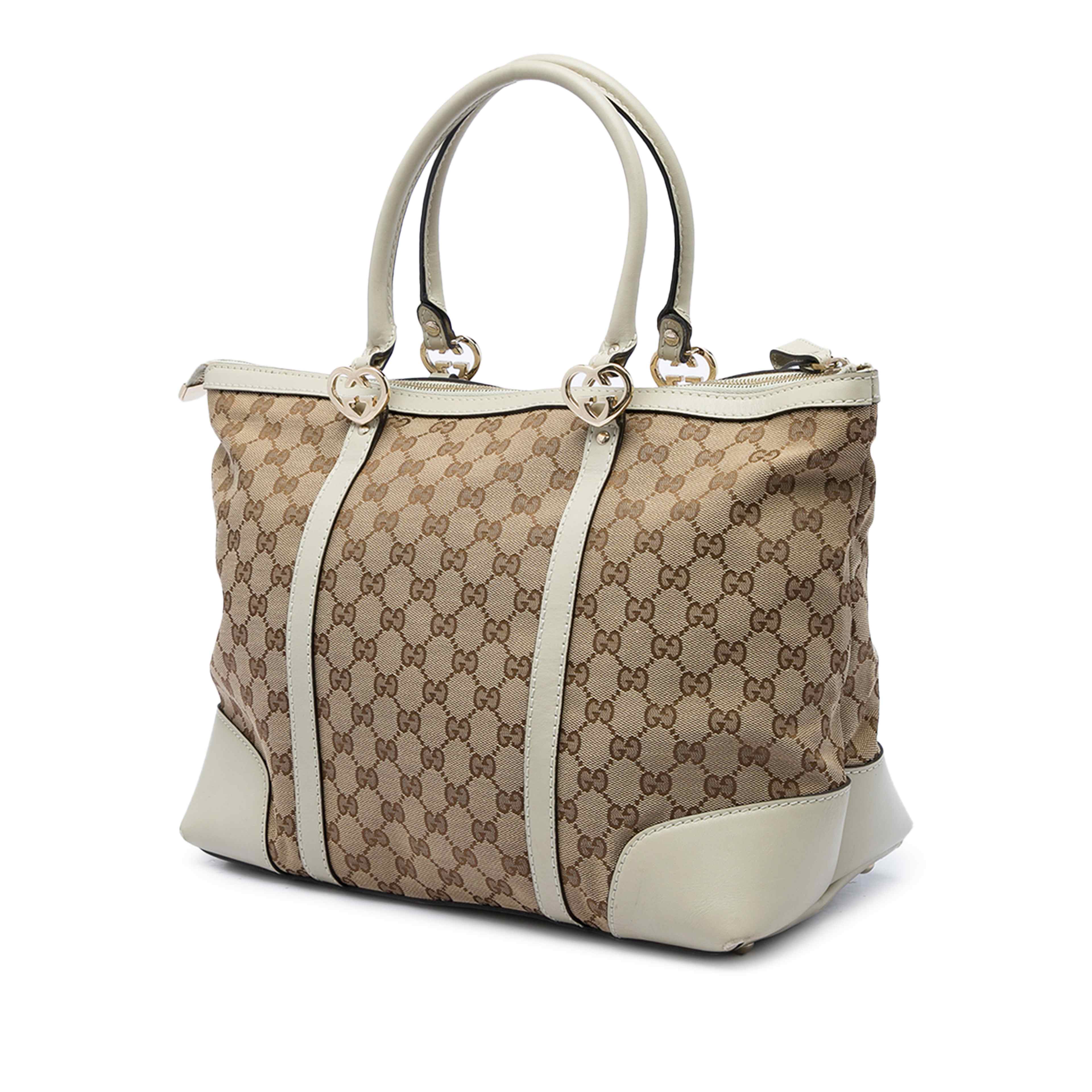 Gucci Gg Canvas Lovely Tote, från Luxclusif, i färgen beige. Klicka för att öppna bilden i stort format